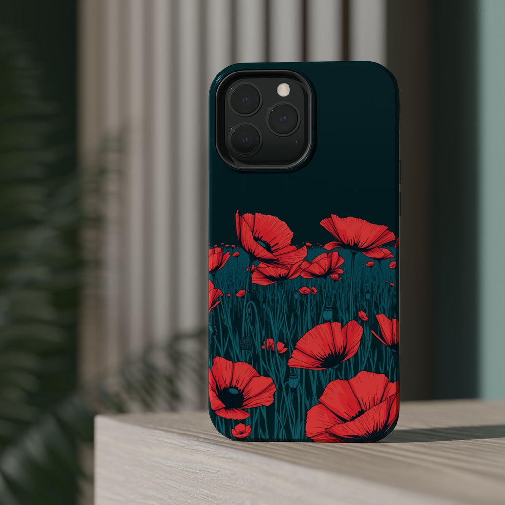 iPhone Poppy Field Dark Gothic Ink Clean Minimal Snap Cas Slim Snap Case · iPhon