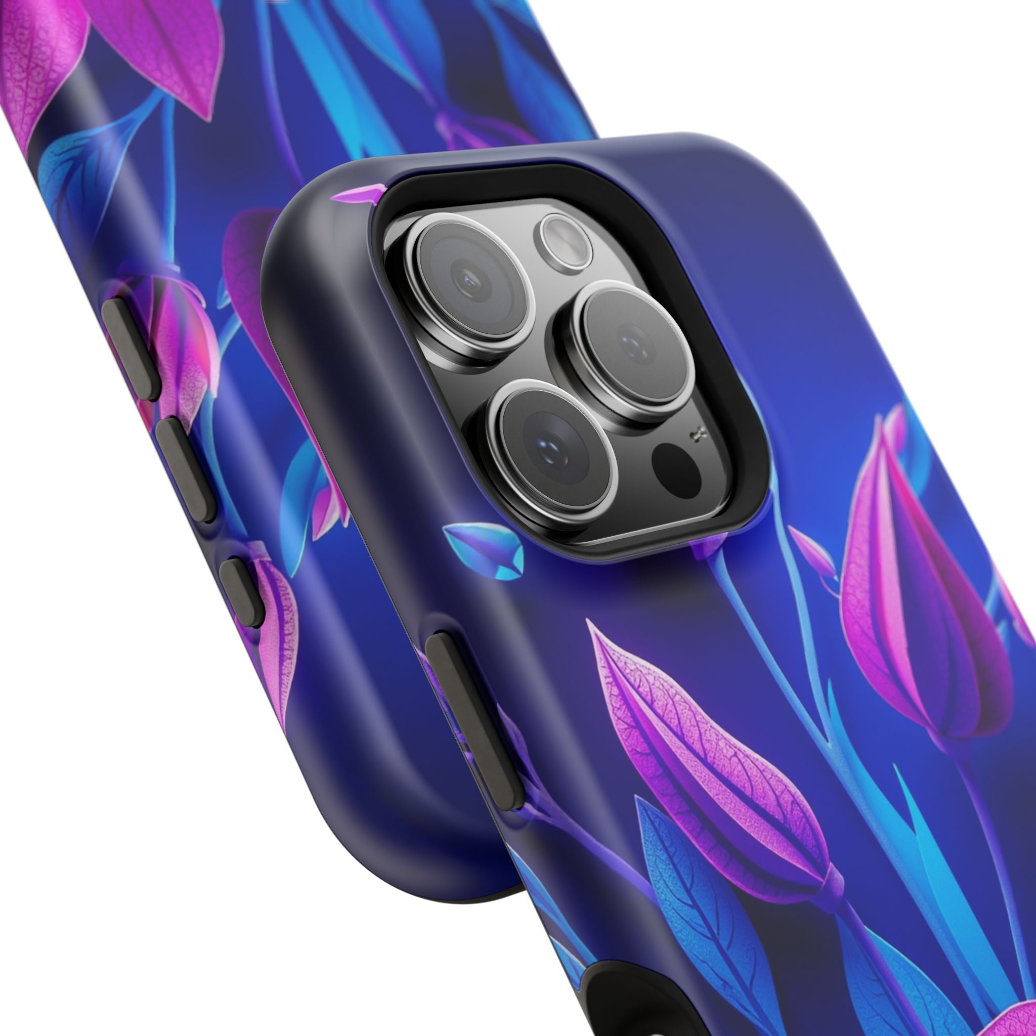 iPhone Neon Floral Paper Cut Art Bold Modern Everyday Snap Case · iPhone Case