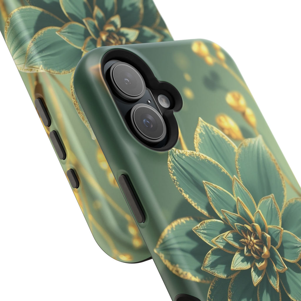 iPhone Floral Gold Foil Pixel Art -Bit Slim Everyday Designer Case · iPhone Case