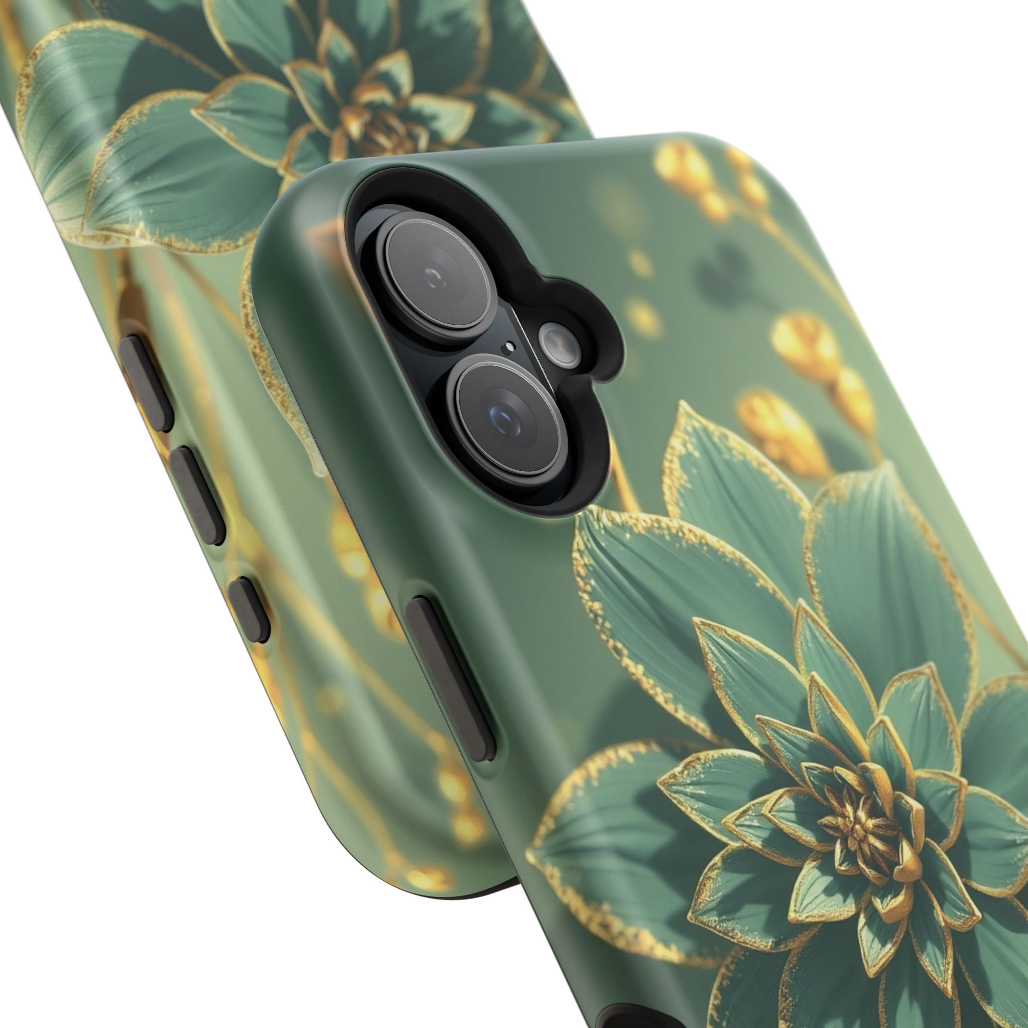 iPhone Floral Gold Foil Pixel Art -Bit Slim Everyday Designer Case · iPhone Case