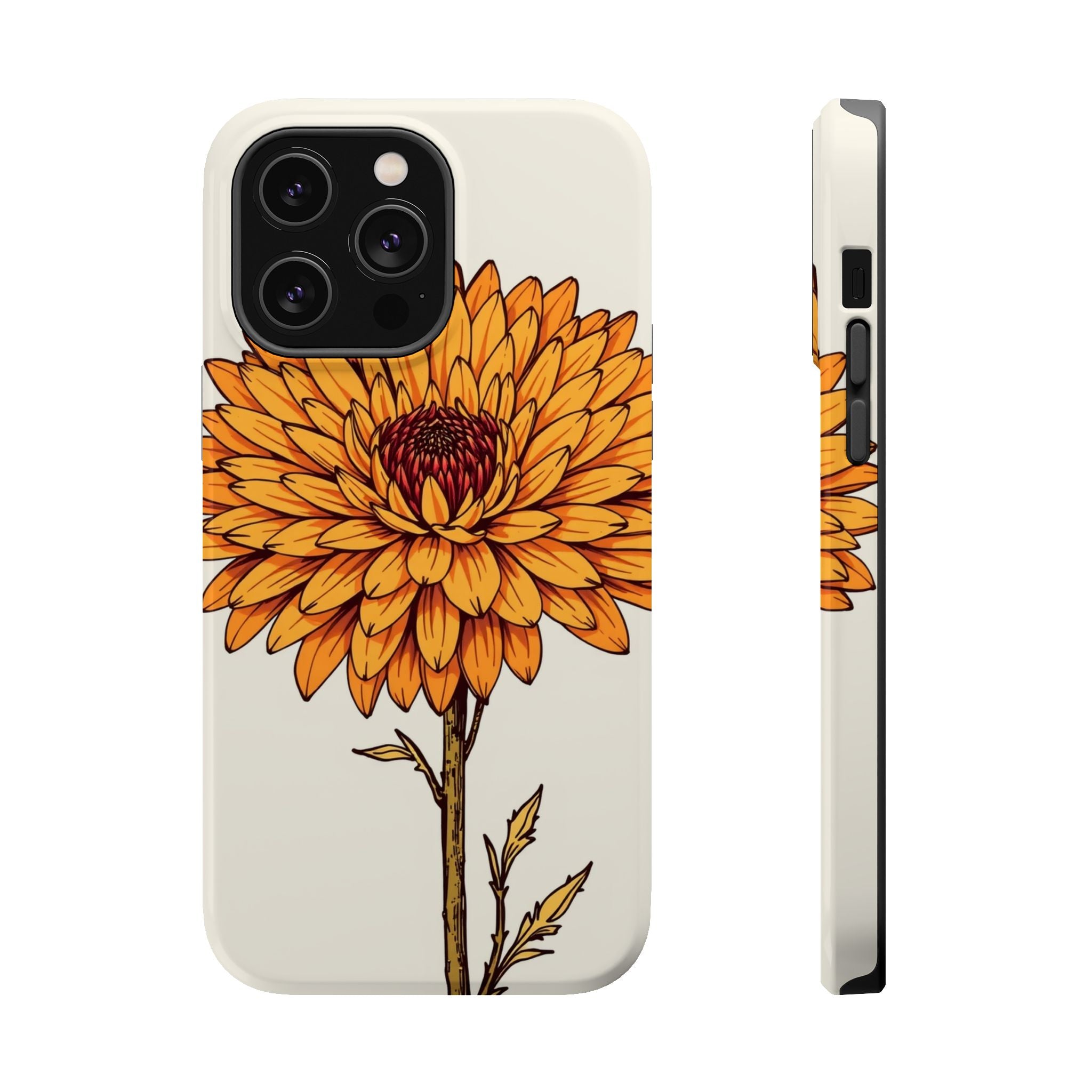 iPhone Mustard And Rust Chrysanthemum Classic Slim iPhone Everyday · iPhone Case