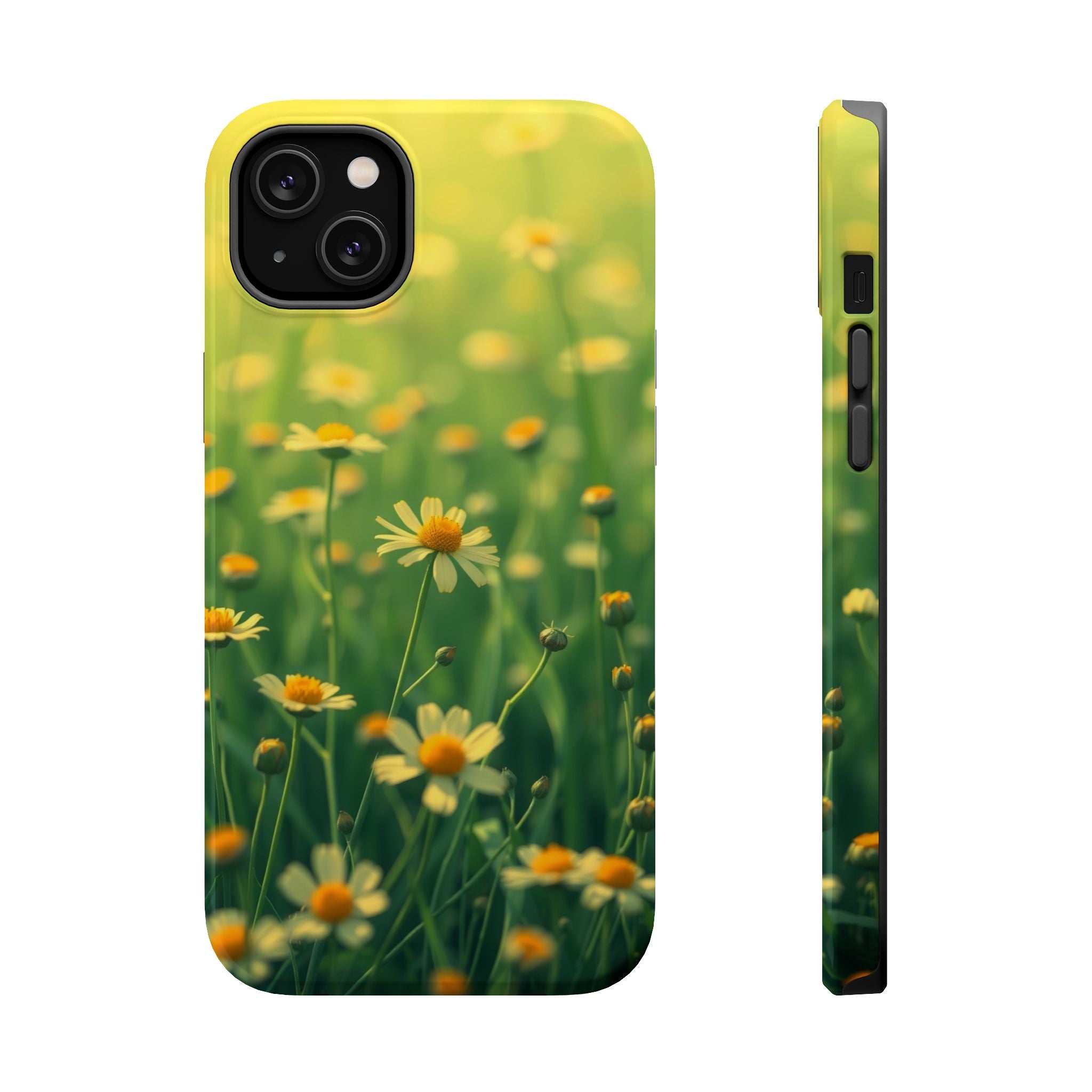 iPhone Emerald Green And Gold Wildflower Field Soft Finish Everyday · iPhone Cas