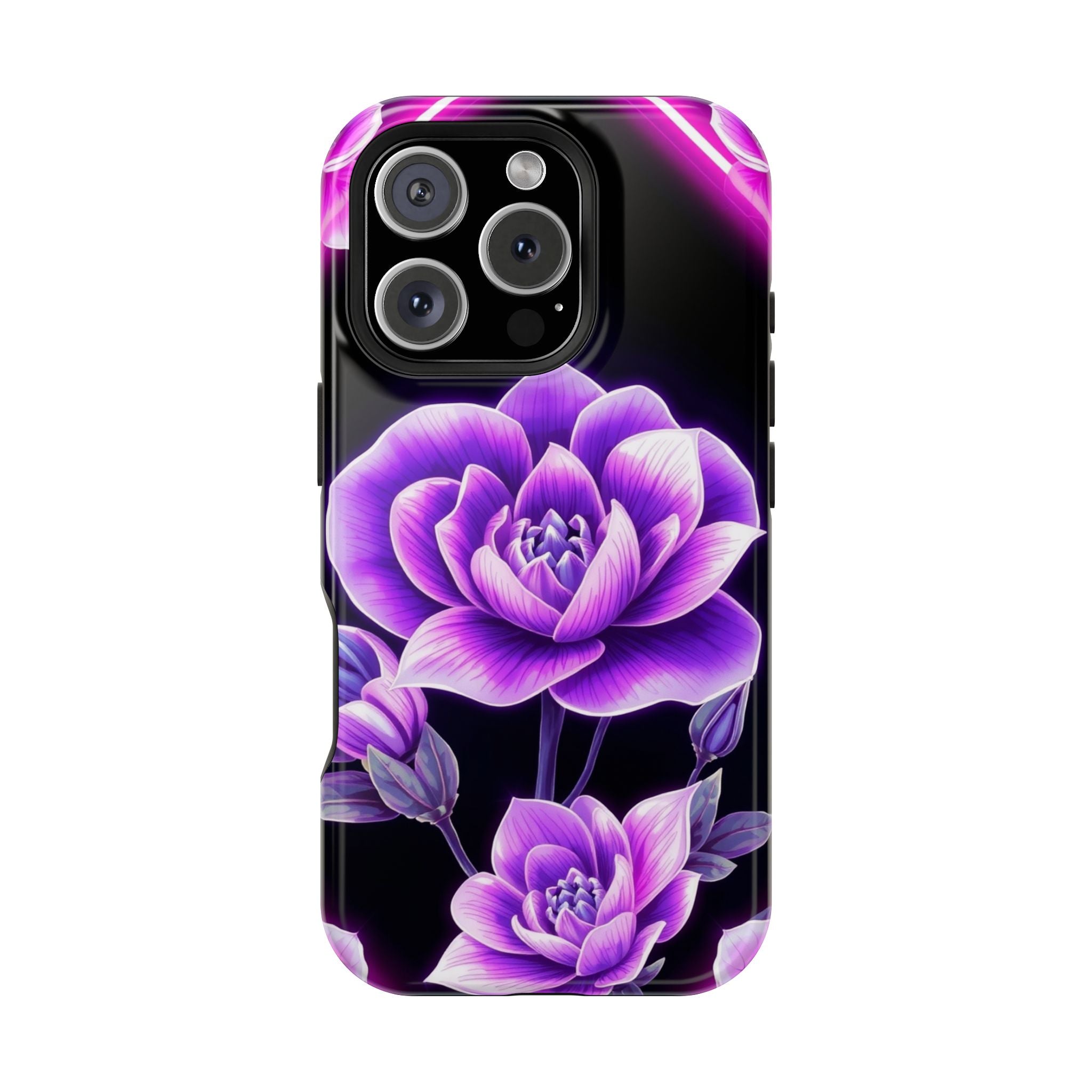 iPhone Floral Ombre Neon Cyberpunk Bold Modern Everyday Snap Case · iPhone Case