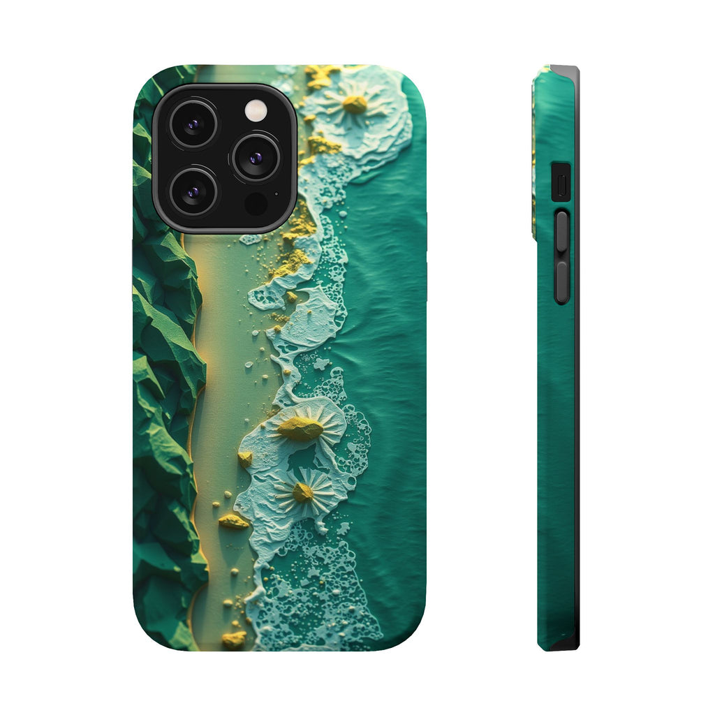 iPhone Emerald Green And Gold Shoreline Aerial Soft iPhone Finish · iPhone Case