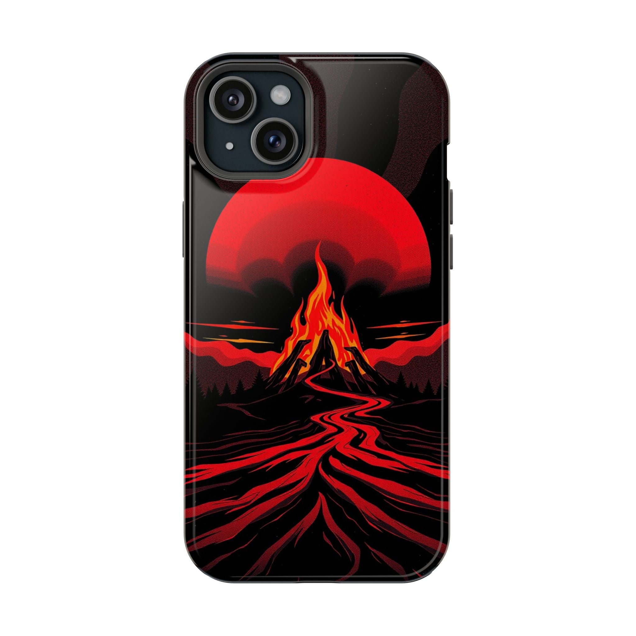 iPhone Black And Crimson Wildfire Glow Slim Everyday Designer Case · iPhone Case
