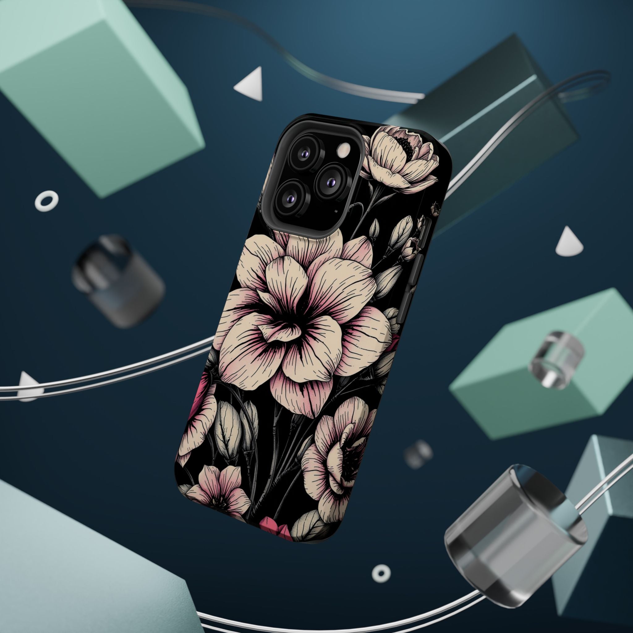 iPhone Floral Dark Academia Gothic Ink Slim Everyday Designer Case · iPhone Case