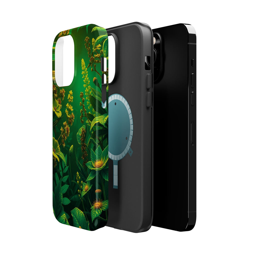iPhone Emerald Green And Gold Vintage Botanicals Print Slim Snap Case · iPhone C