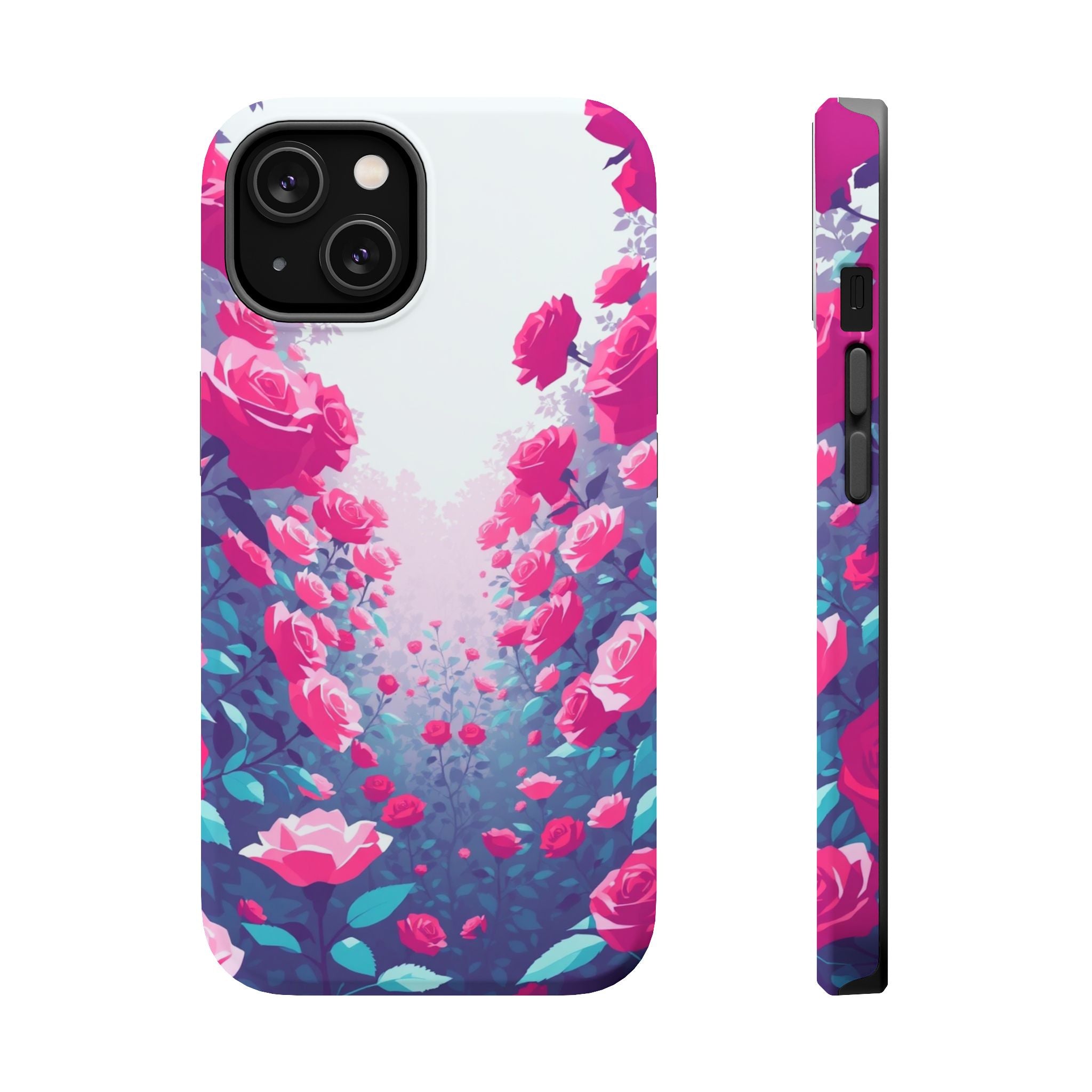 iPhone Cyan And Magenta Rose Garden Slim Everyday Designer Case · iPhone Case