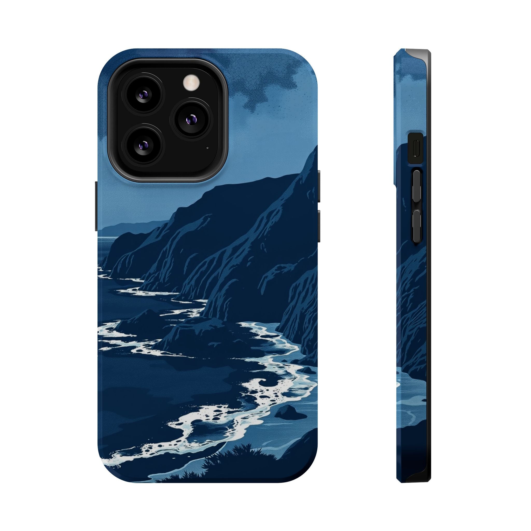 iPhone Midnight Blue And Silver Hibiscus Coast Carry Case Slim Snap Case · iPhon
