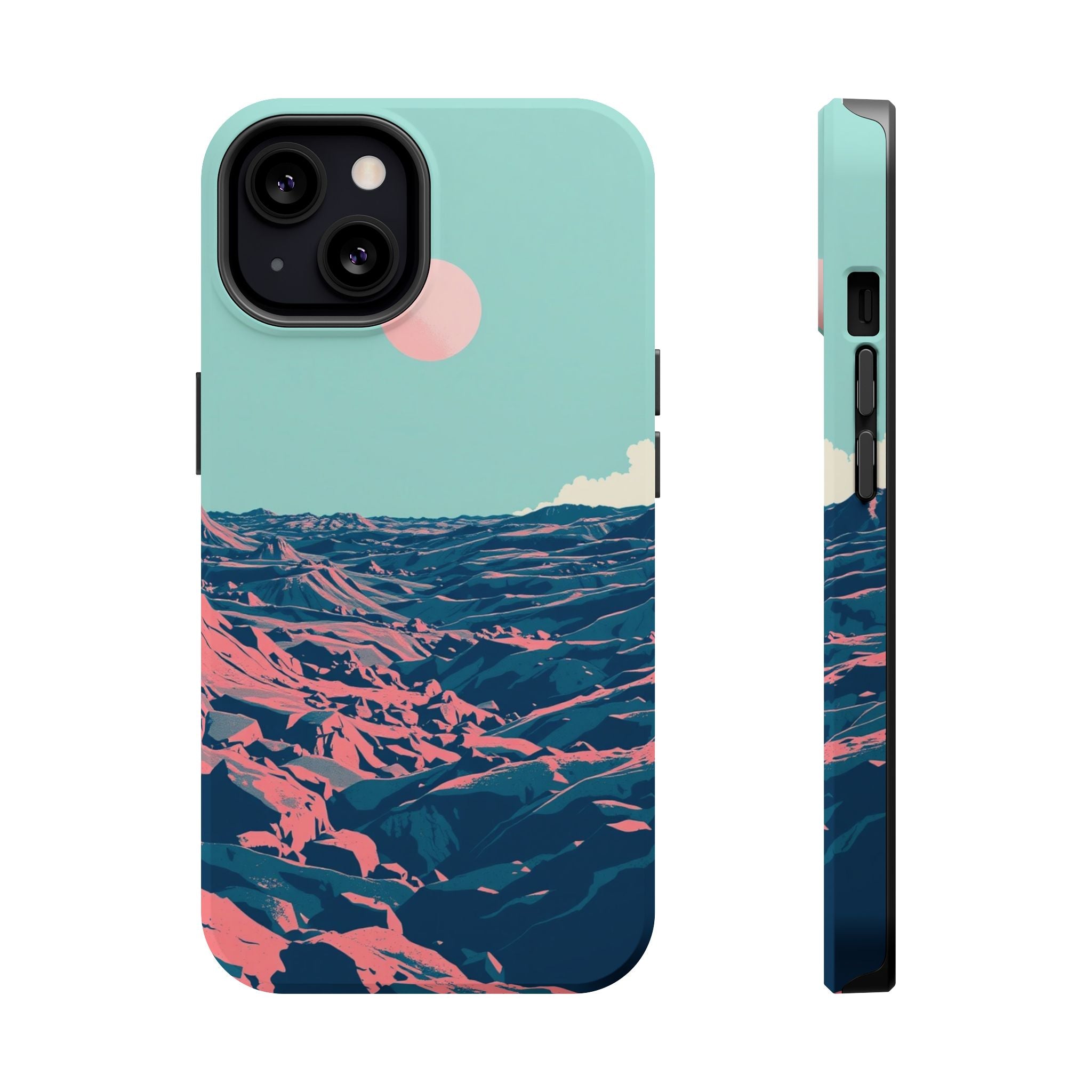 iPhone Mint And Blush Lava Field Bold Modern Everyday Snap Case · iPhone Case