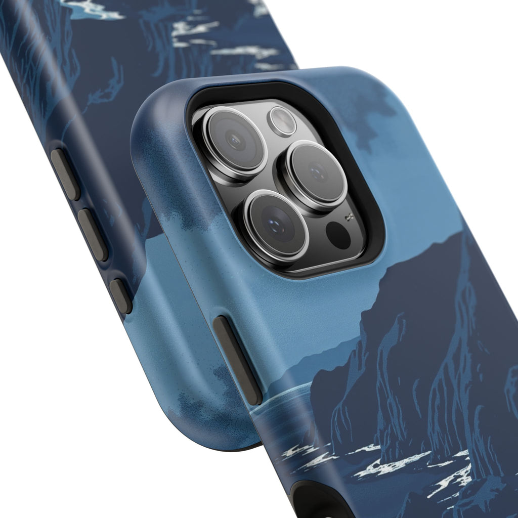 iPhone Midnight Blue And Silver Hibiscus Coast Carry Case Slim Snap Case · iPhon