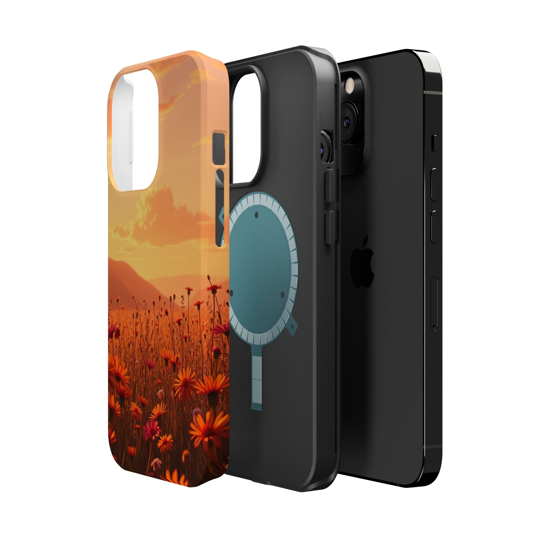 iPhone Sunset Amber And Peach Wildflower Field Soft iPhone Finish · iPhone Case