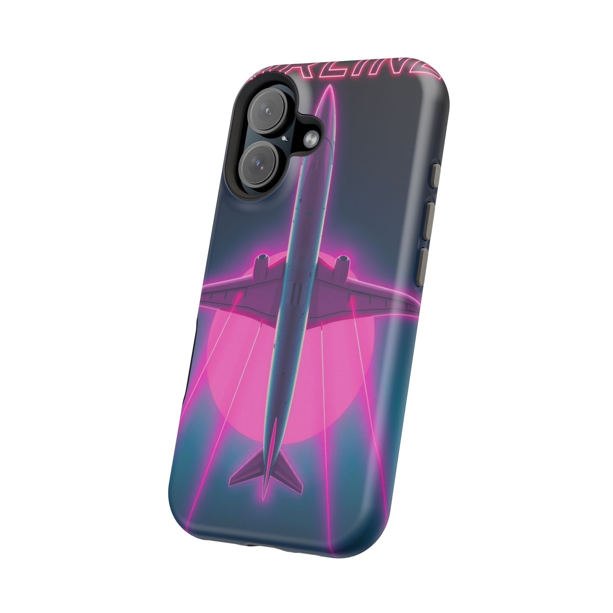 iPhone Cyan And Magenta Retro Airline Poster Slim Everyday Designer Case · iPhon
