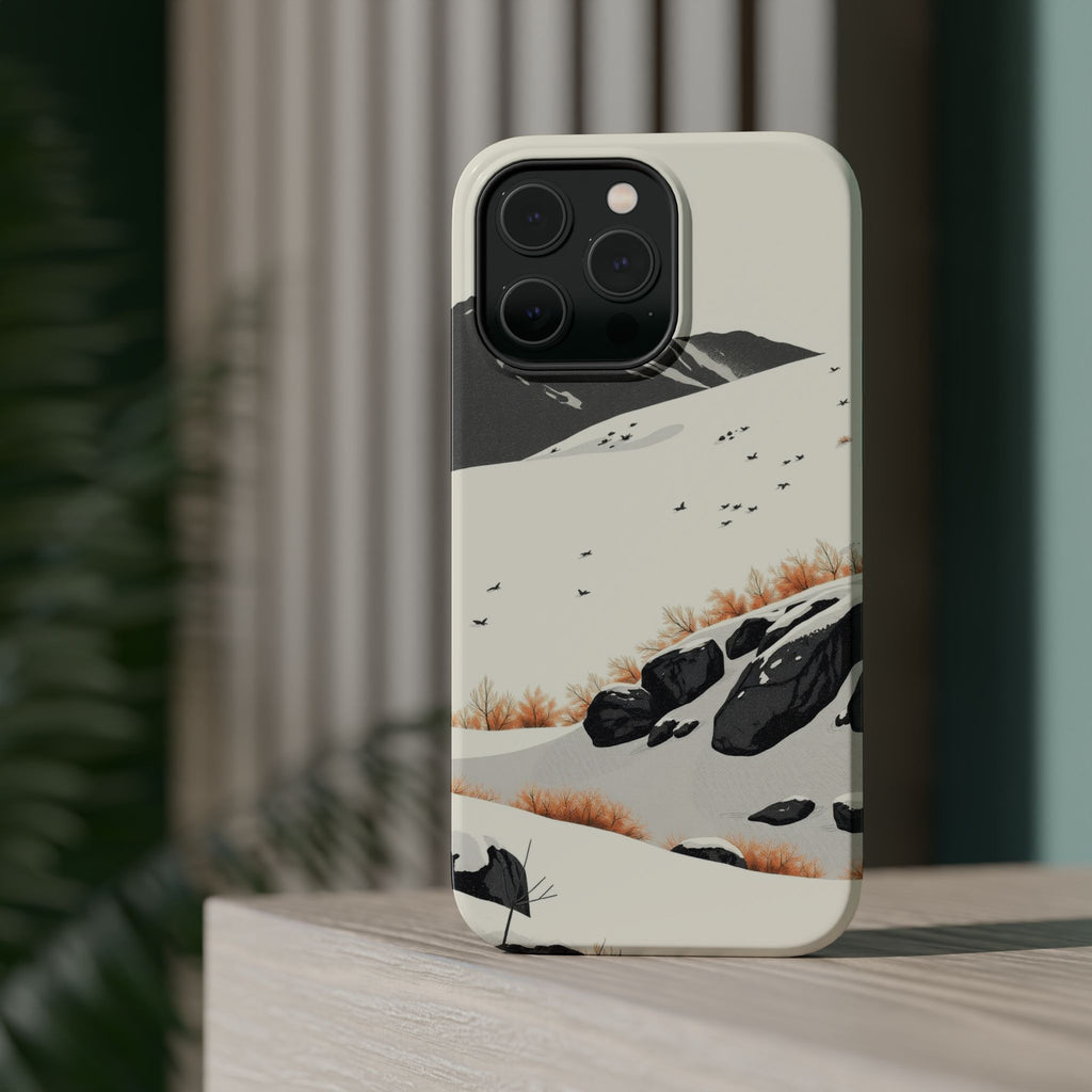 iPhone Snow Field Risograph Print Bold Modern Everyday Snap Case · iPhone Case