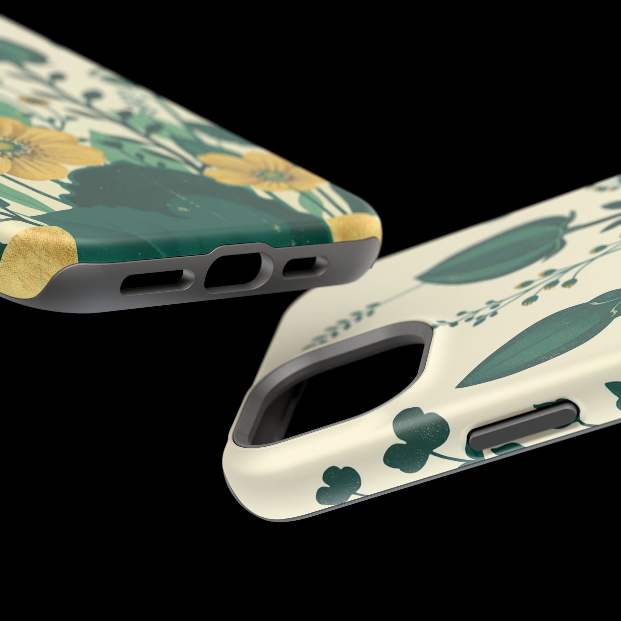 iPhone Emerald Green And Gold Pressed Botanicals Clean iPhone Minimal · iPhone C