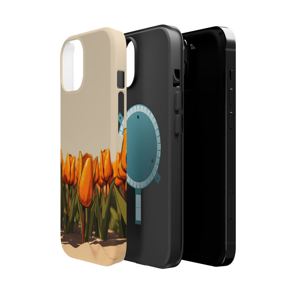 iPhone Burnt Orange And Sand Tulip Row Slim Everyday Designer Case · iPhone Case