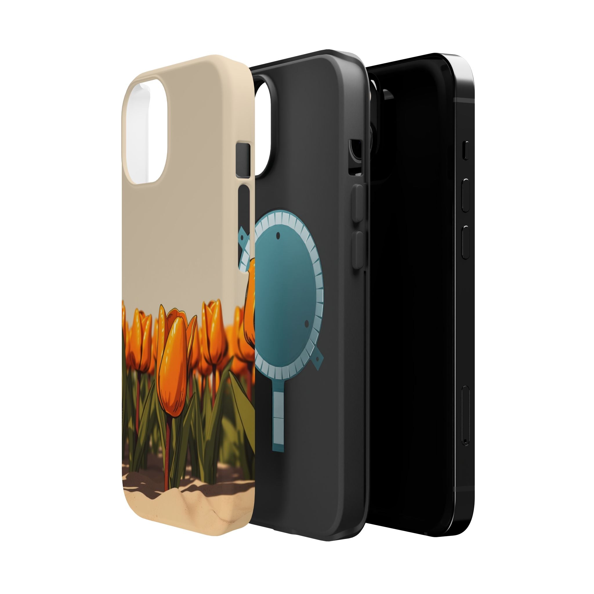 iPhone Burnt Orange And Sand Tulip Row Slim Everyday Designer Case · iPhone Case