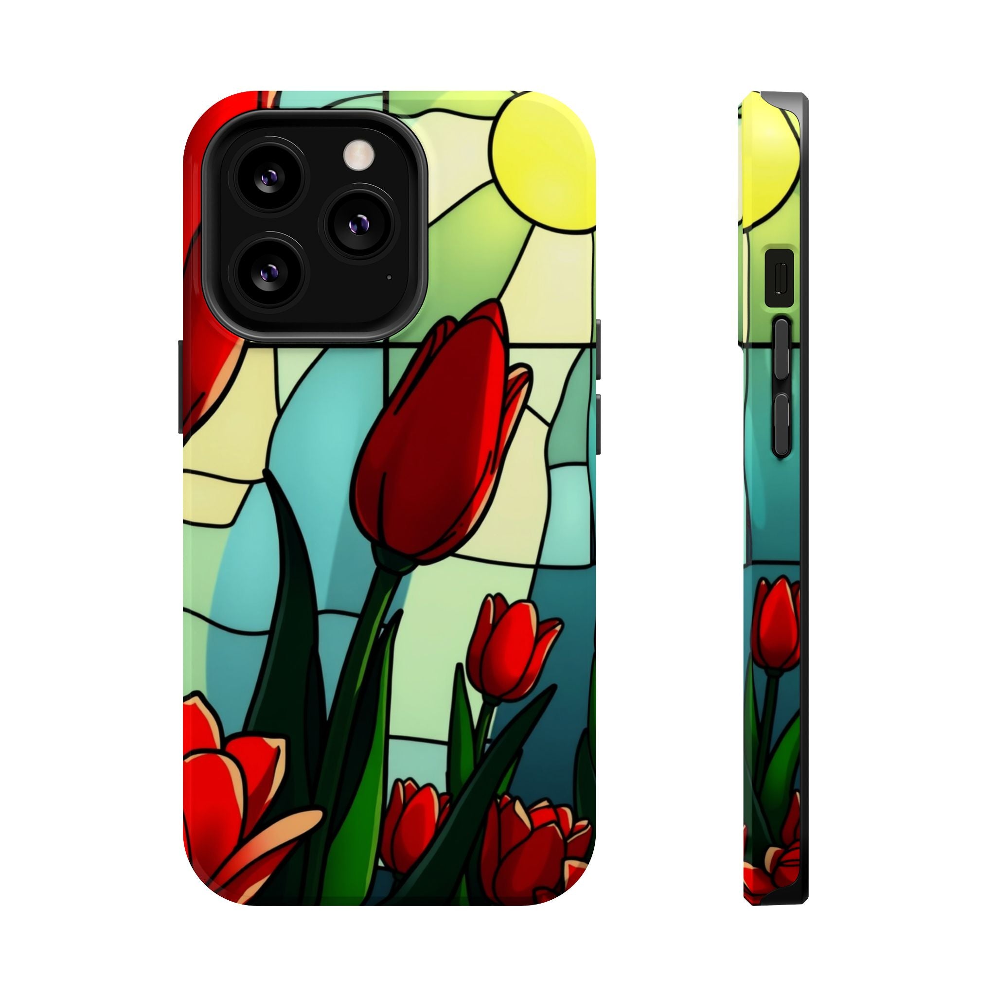 iPhone Tulip Row Stained Glass Slim Everyday Designer Case · iPhone Case