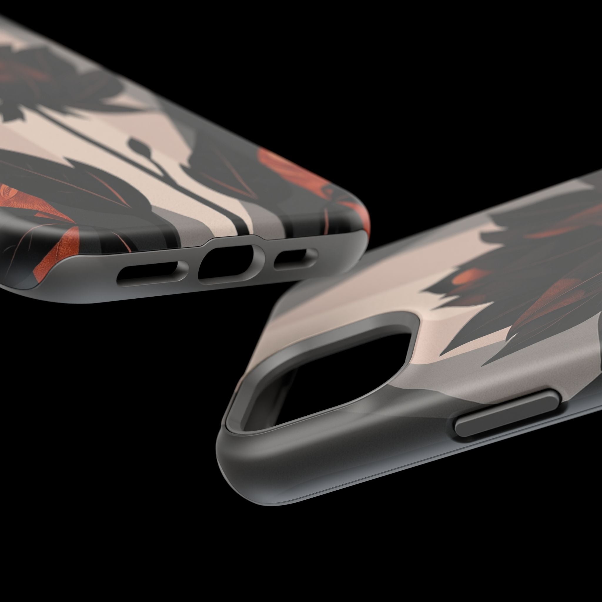iPhone Charcoal And Copper Floral Silhouette Slim iPhone Everyday · iPhone Case