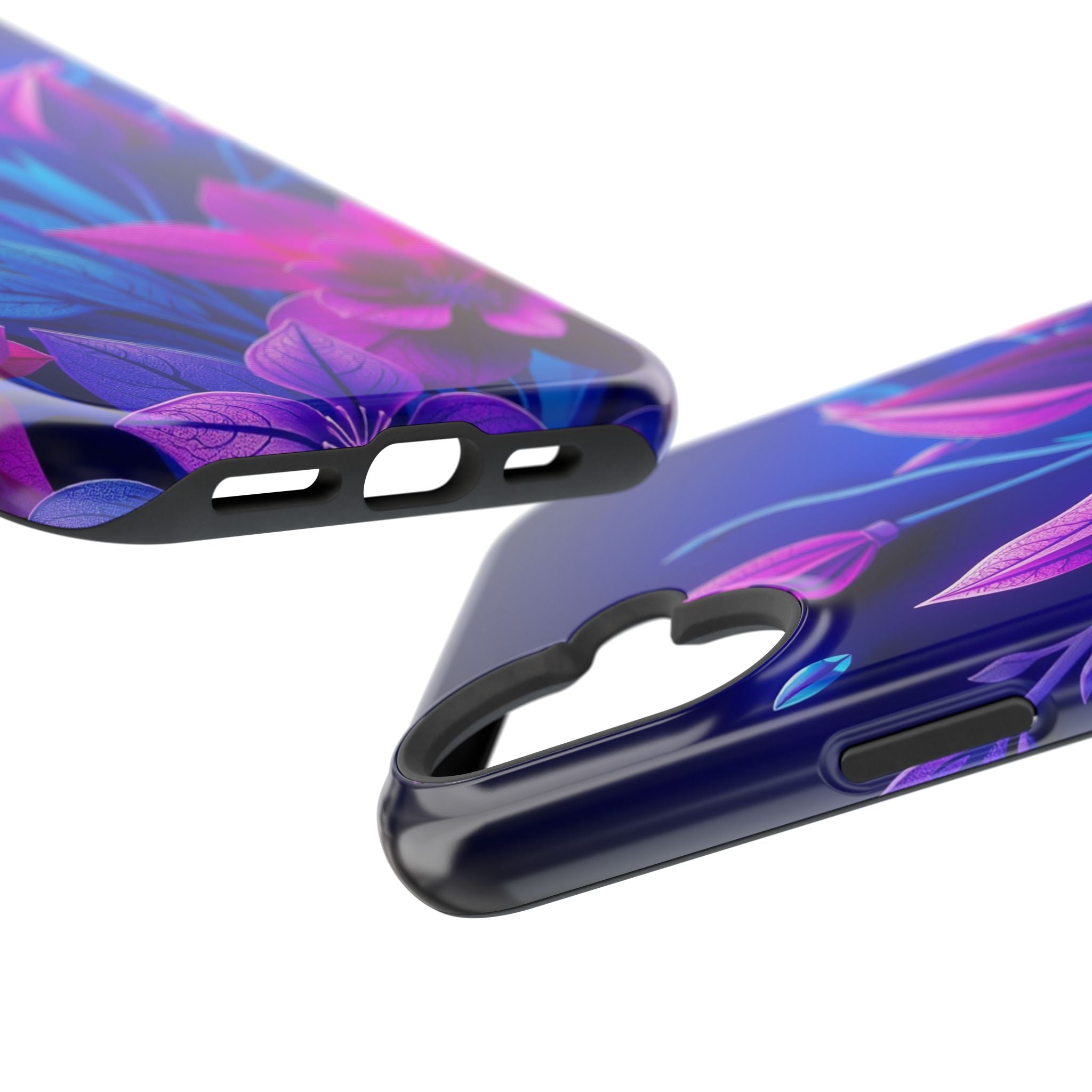 iPhone Neon Floral Paper Cut Art Bold Modern Everyday Snap Case · iPhone Case