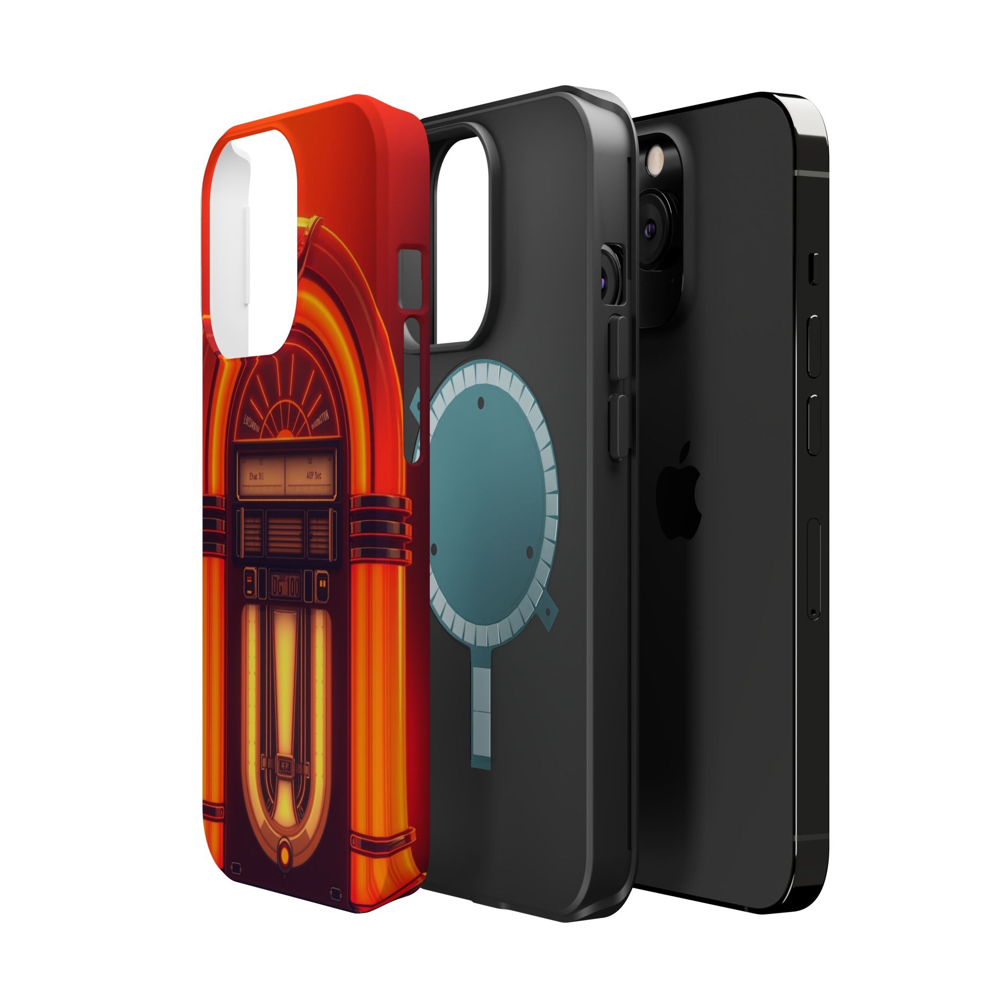 iPhone Jukebox Glow Neon Cyberpunk Bold Modern Everyday Snap Case · iPhone Case