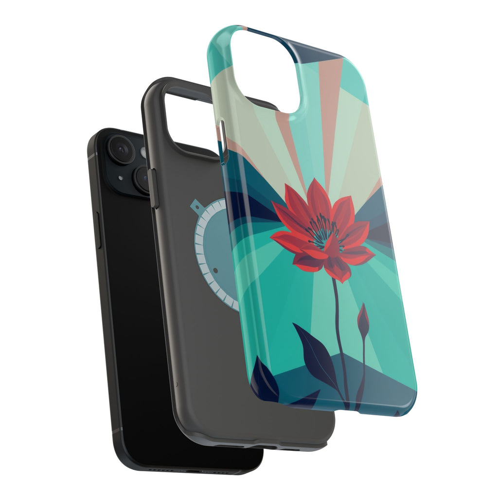 iPhone Teal And Coral Night Bloomer Slim Everyday Designer Case · iPhone Case