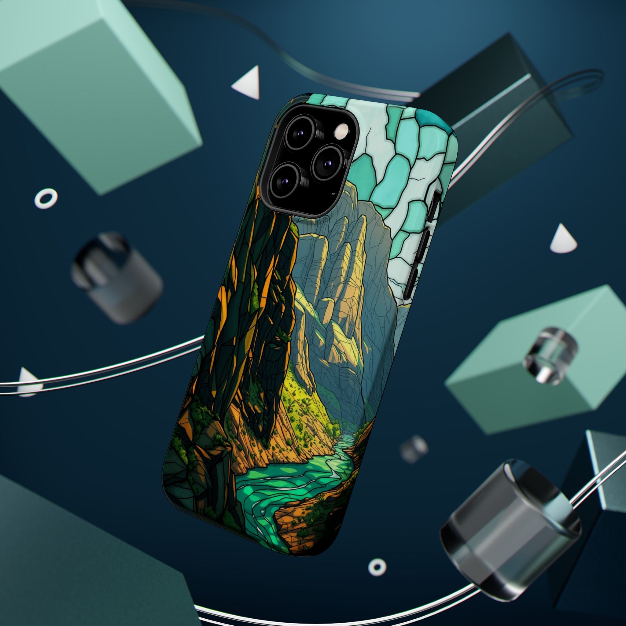 iPhone Emerald Green And Gold River Canyon Slim iPhone Everyday · iPhone Case