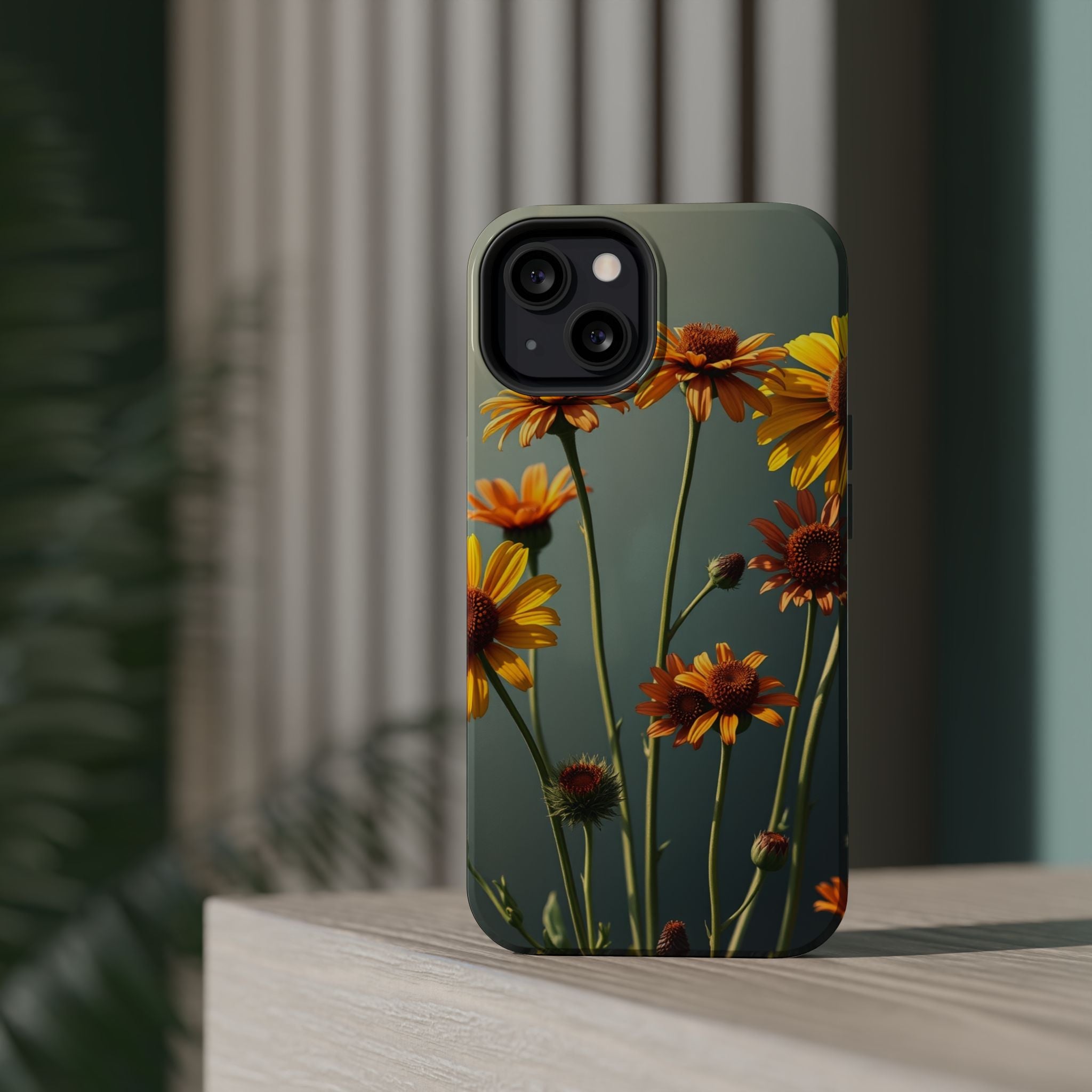 iPhone Mustard And Rust Wildflower Bunch Slim Everyday iPhone Designer · iPhone