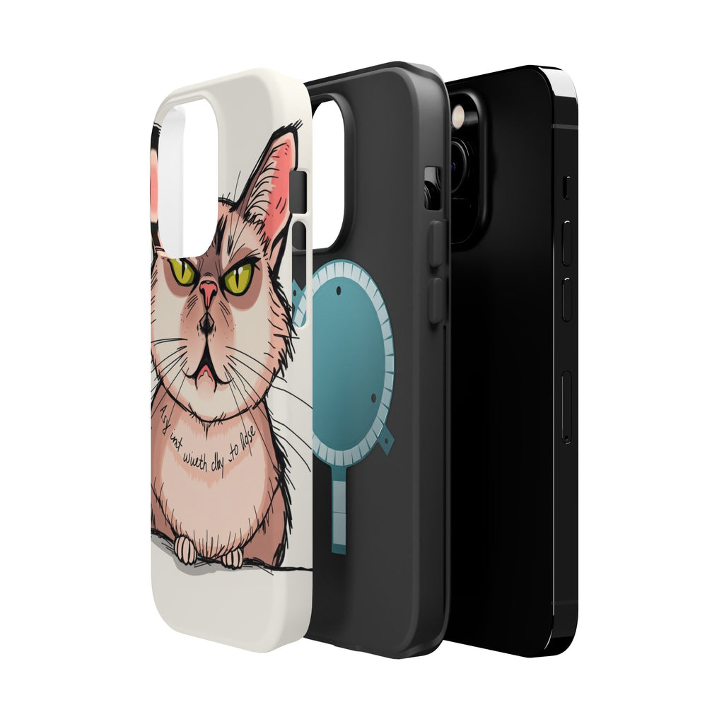 iPhone Sarcastic Cat Verdict Hand-Drawn Sketch Soft Finish Everyday Case · iPhon