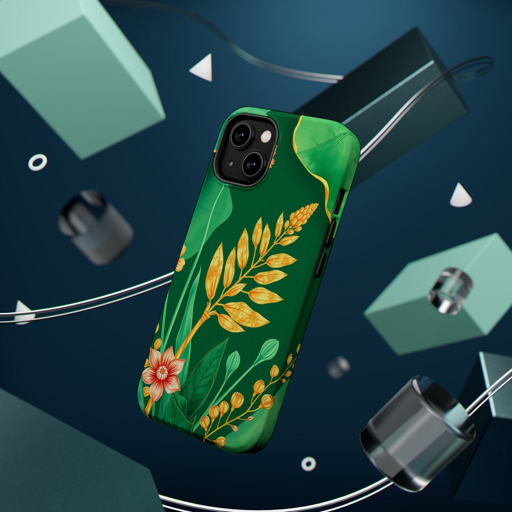 iPhone Emerald Green And Gold Botanical Illustration Ga Slim Snap Case · iPhone