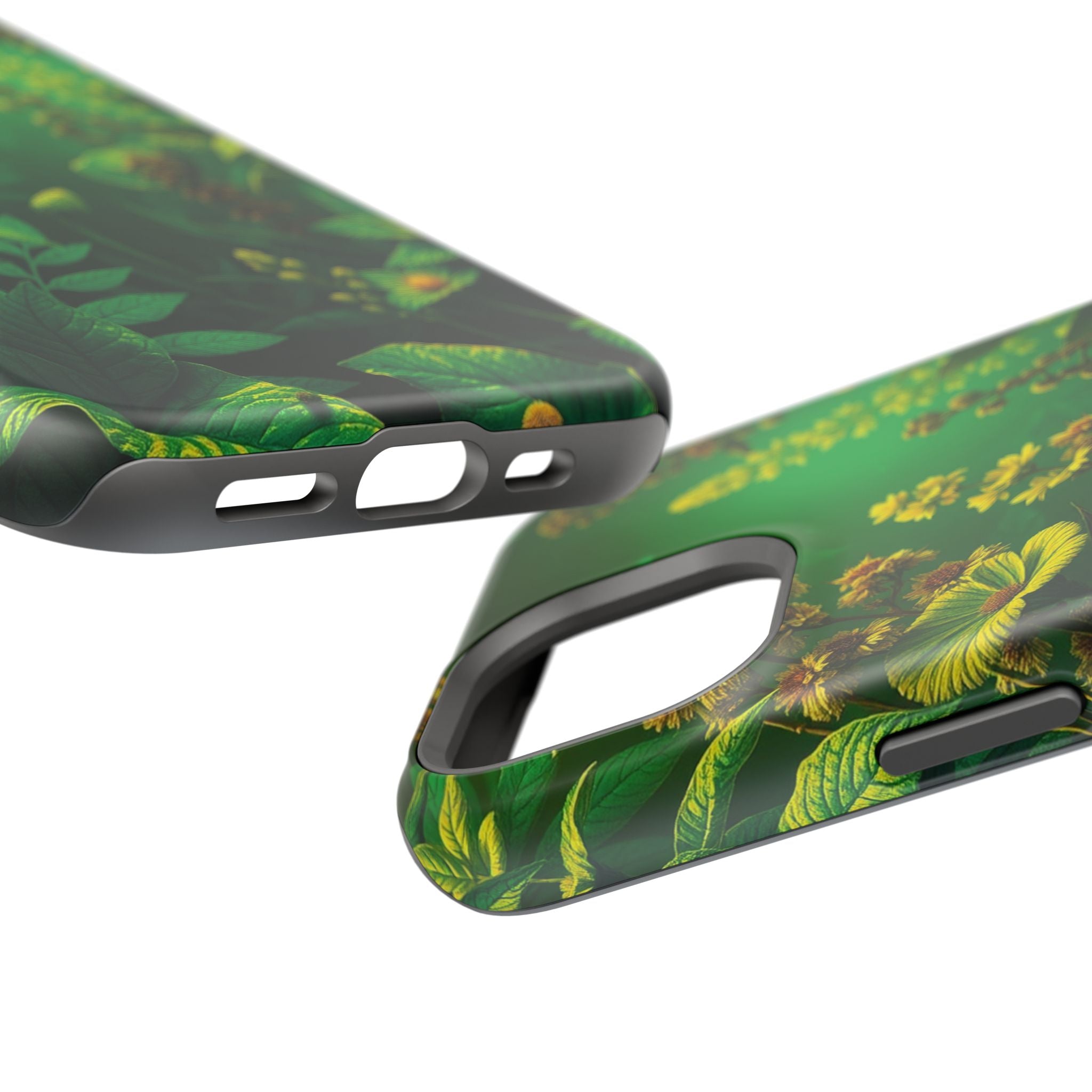 iPhone Emerald Green And Gold Vintage Botanicals Print Slim Snap Case · iPhone C