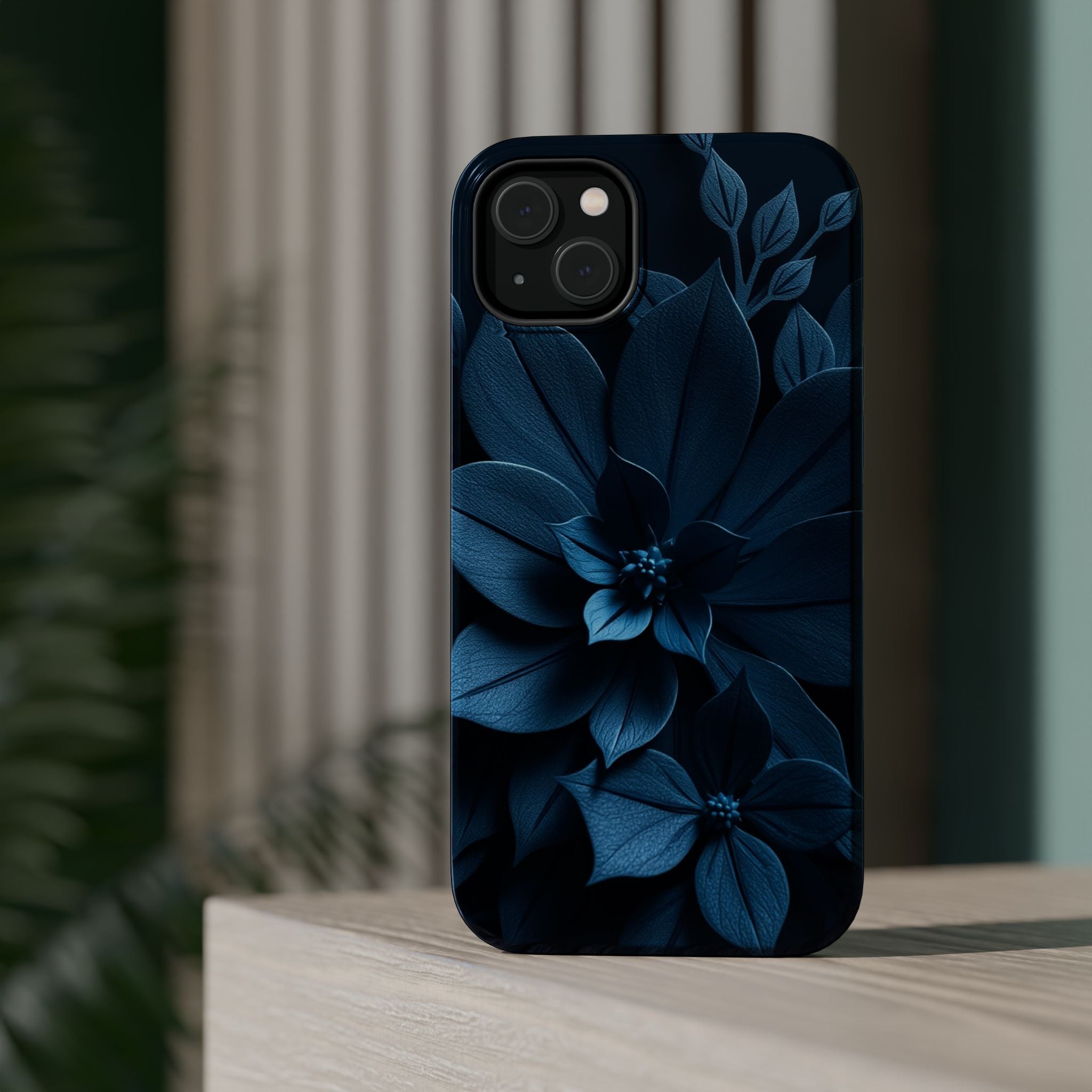 iPhone Midnight Blue And Silver Floral Dark Academia iPhone Slim · iPhone Case