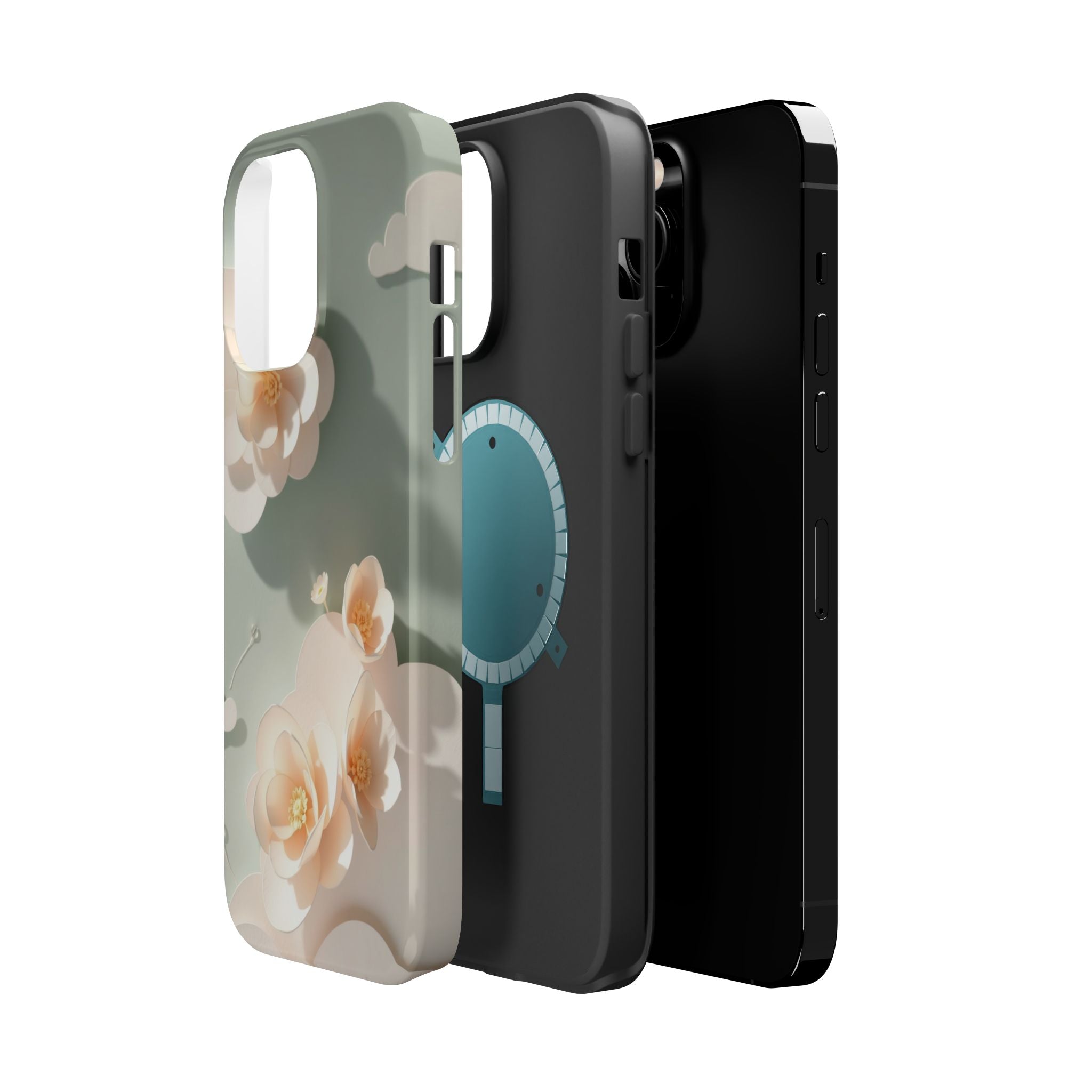 iPhone Sage And Ivory Pastel Floral Cloud Slim iPhone Everyday Designer · iPhone
