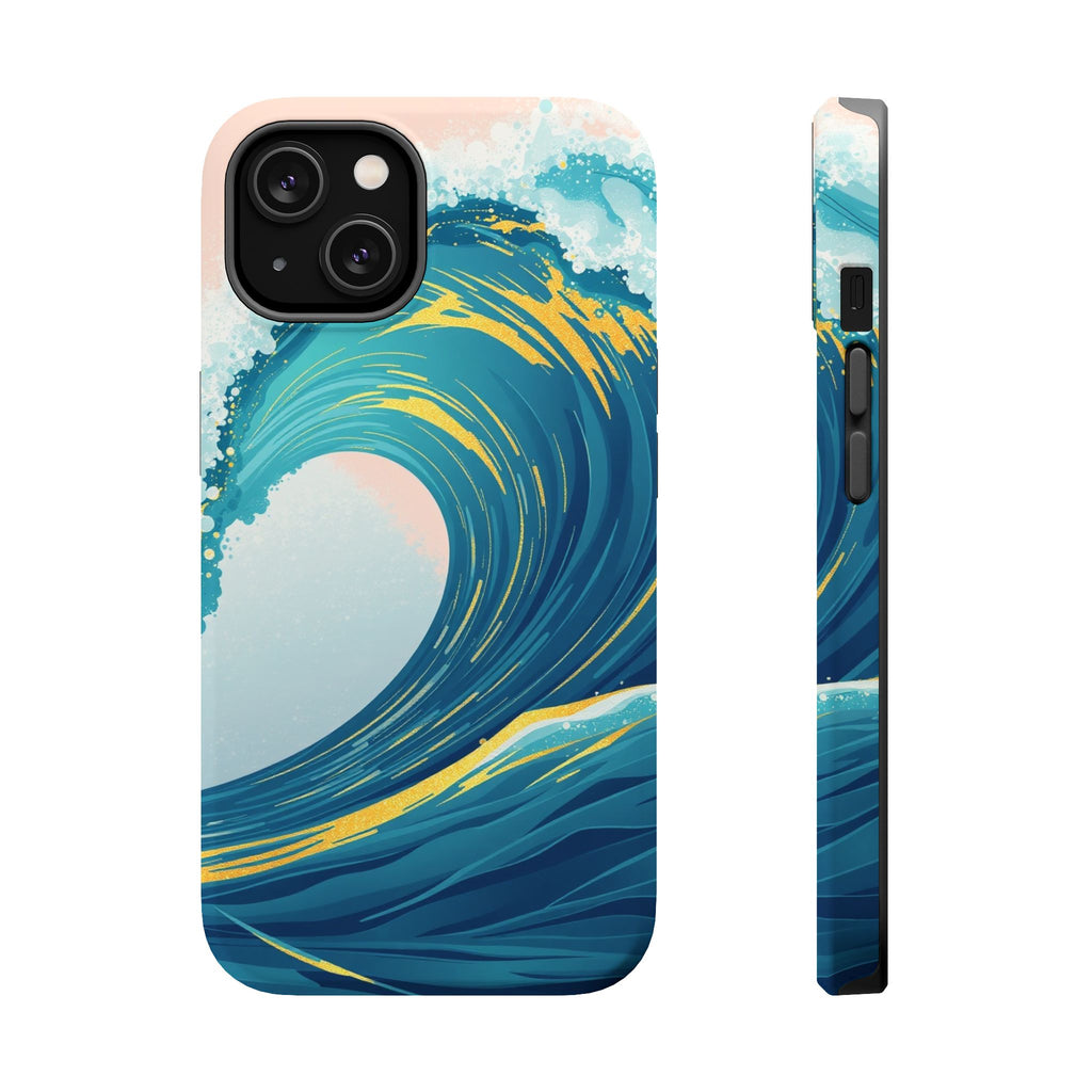 iPhone Mint And Blush Ocean Wave Crash Slim Everyday Designer Case · iPhone Case