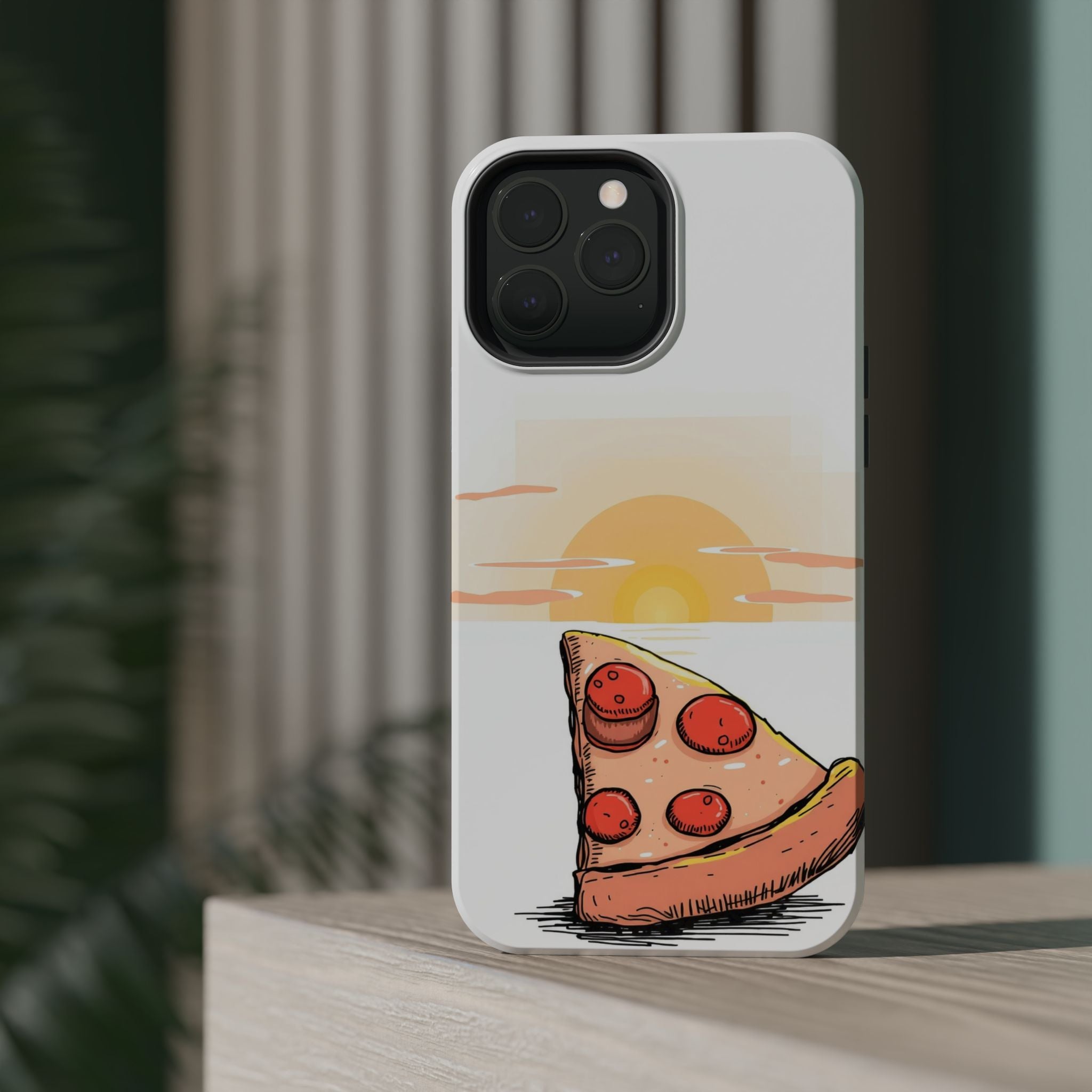 iPhone Earthy Pizza Slice Sunset Design Slim Everyday Designer Case · iPhone Cas