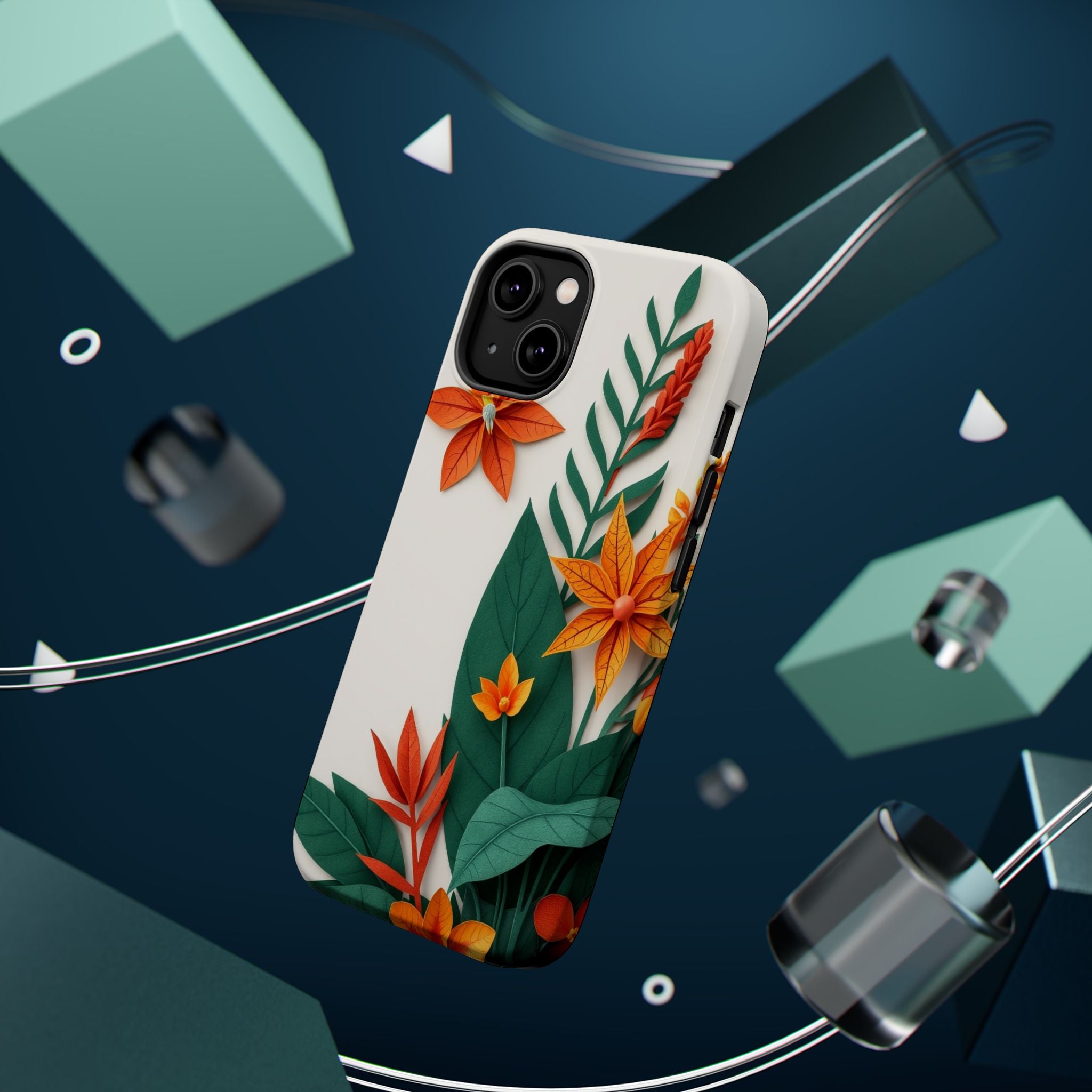 iPhone Jungle Floral Paper Cut Art Bold Modern Everyday Snap Case · iPhone Case