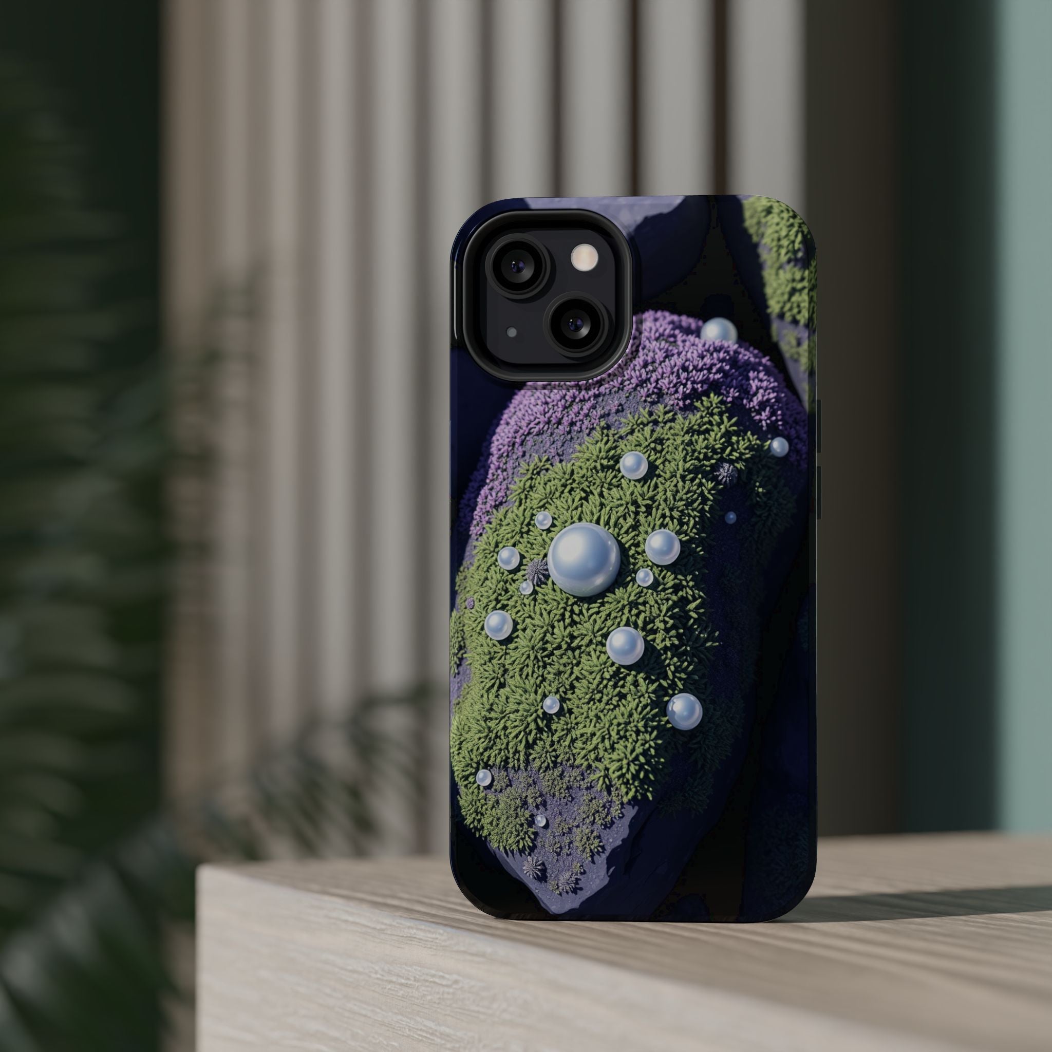 iPhone Moss Covered Rocks Electric Art Slim Everyday Designer Case · iPhone Case