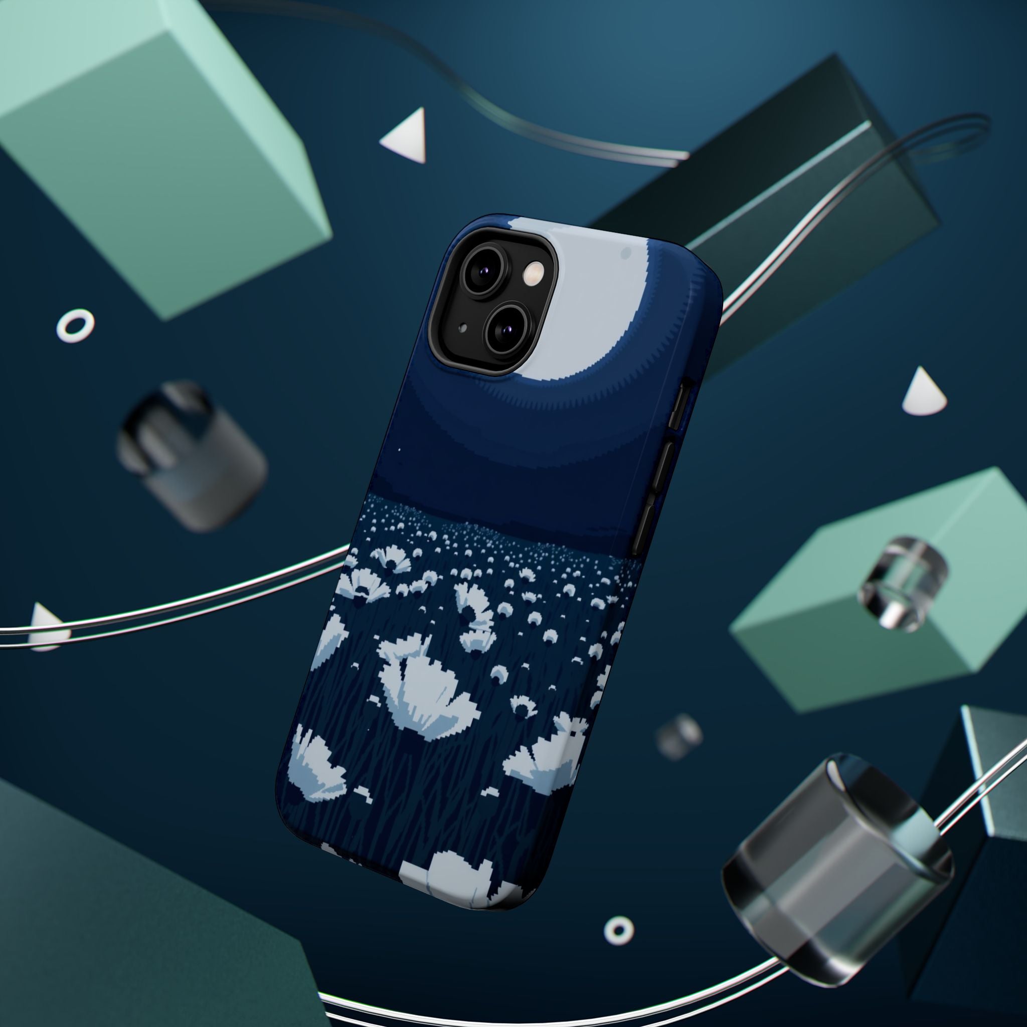 iPhone Poppy Field Pixel Art -Bit Bold Modern Everyday Snap Case · iPhone Case