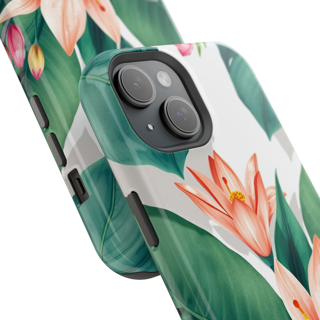 iPhone Tropical Bloom Sage And Ivory Slim Snap Case Gal · iPhone Case