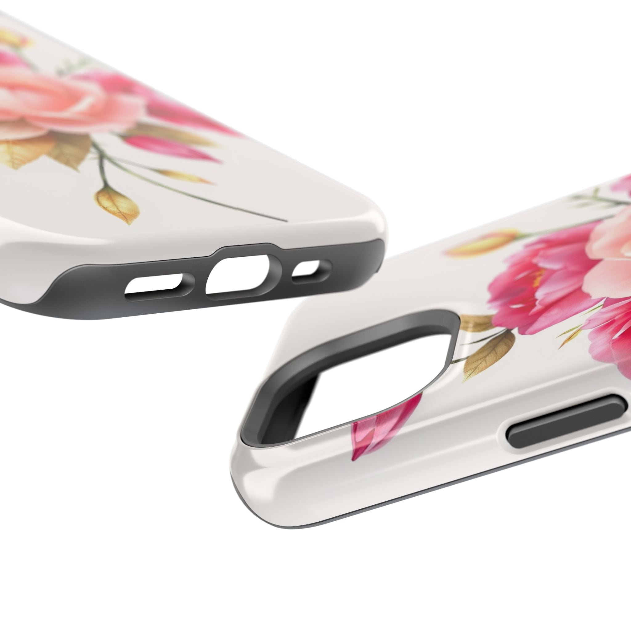 iPhone Rose Pink And Cream Neon Floral Slim Everyday Designer Case · iPhone Case