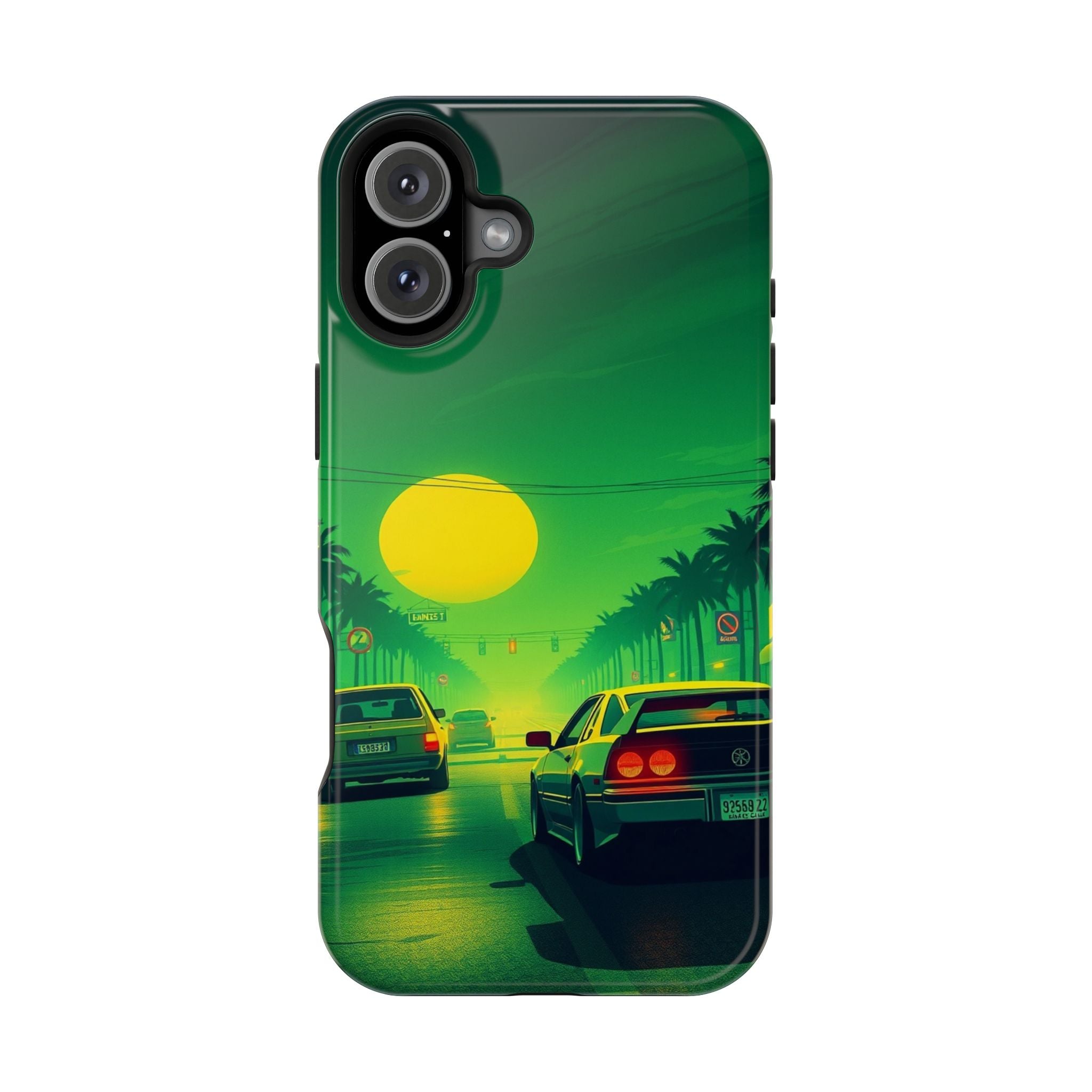 iPhone Dreamy Sunset Drive 80s Design Slim Everyday Designer Case · iPhone Case