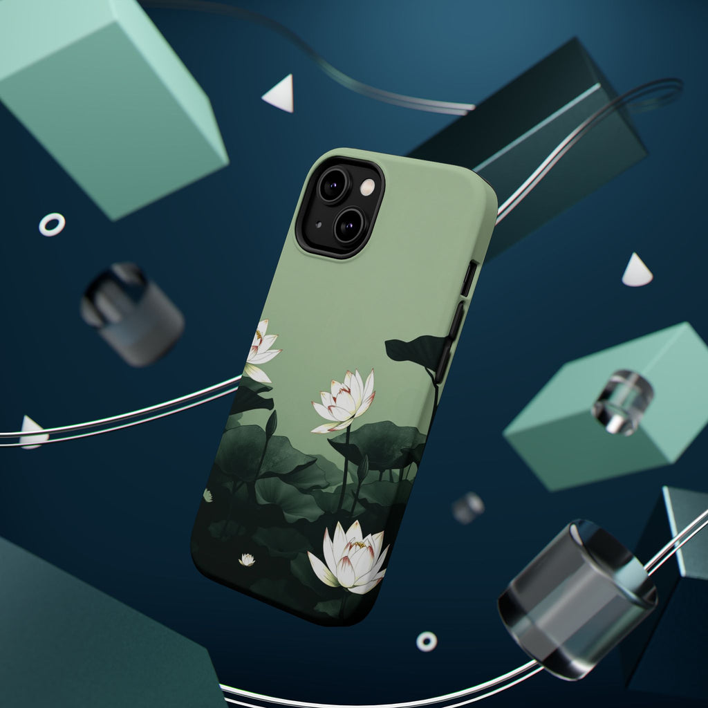 iPhone Sage And Ivory Lotus Pond Bold Modern Everyday Snap Case · iPhone Case