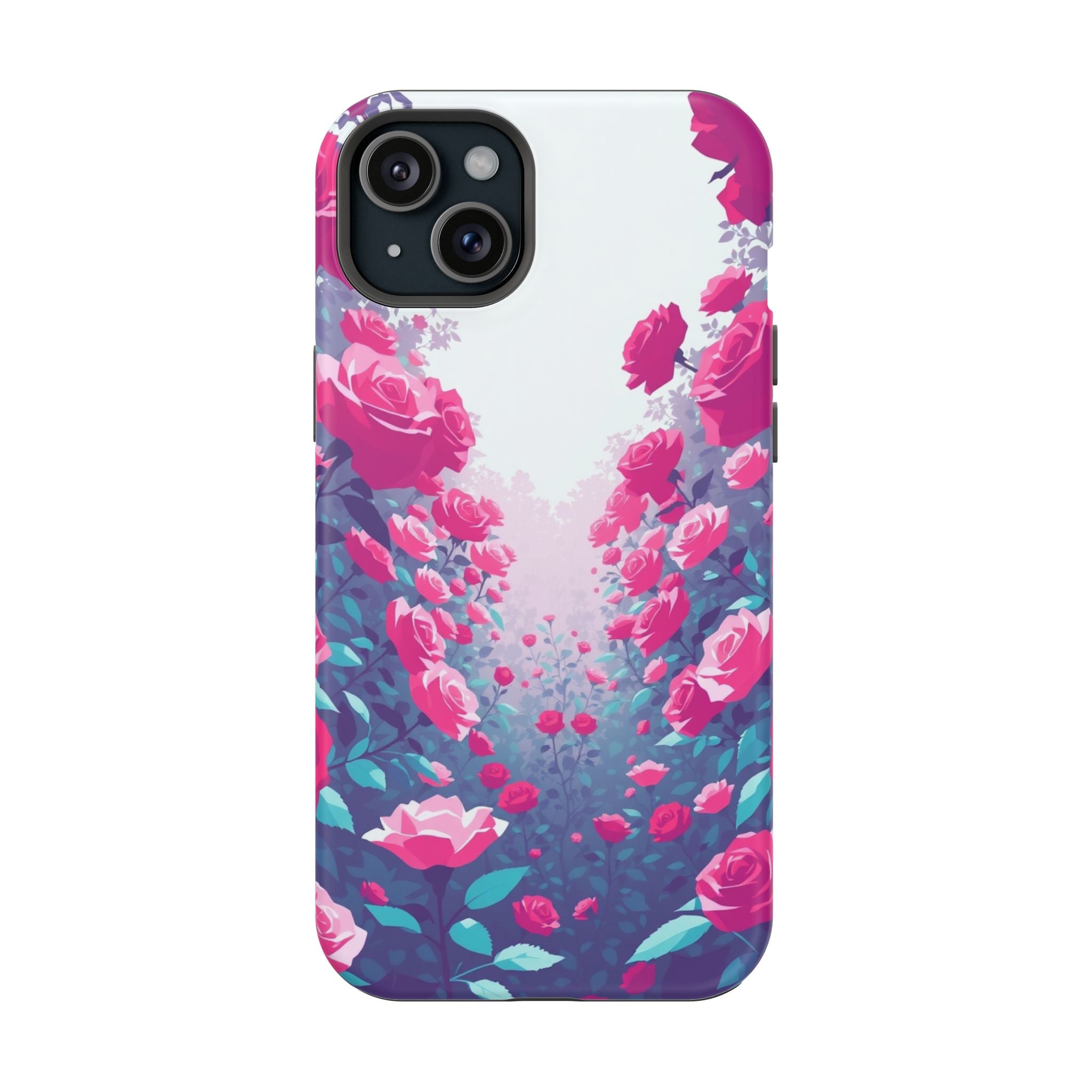 iPhone Cyan And Magenta Rose Garden Slim Everyday Designer Case · iPhone Case