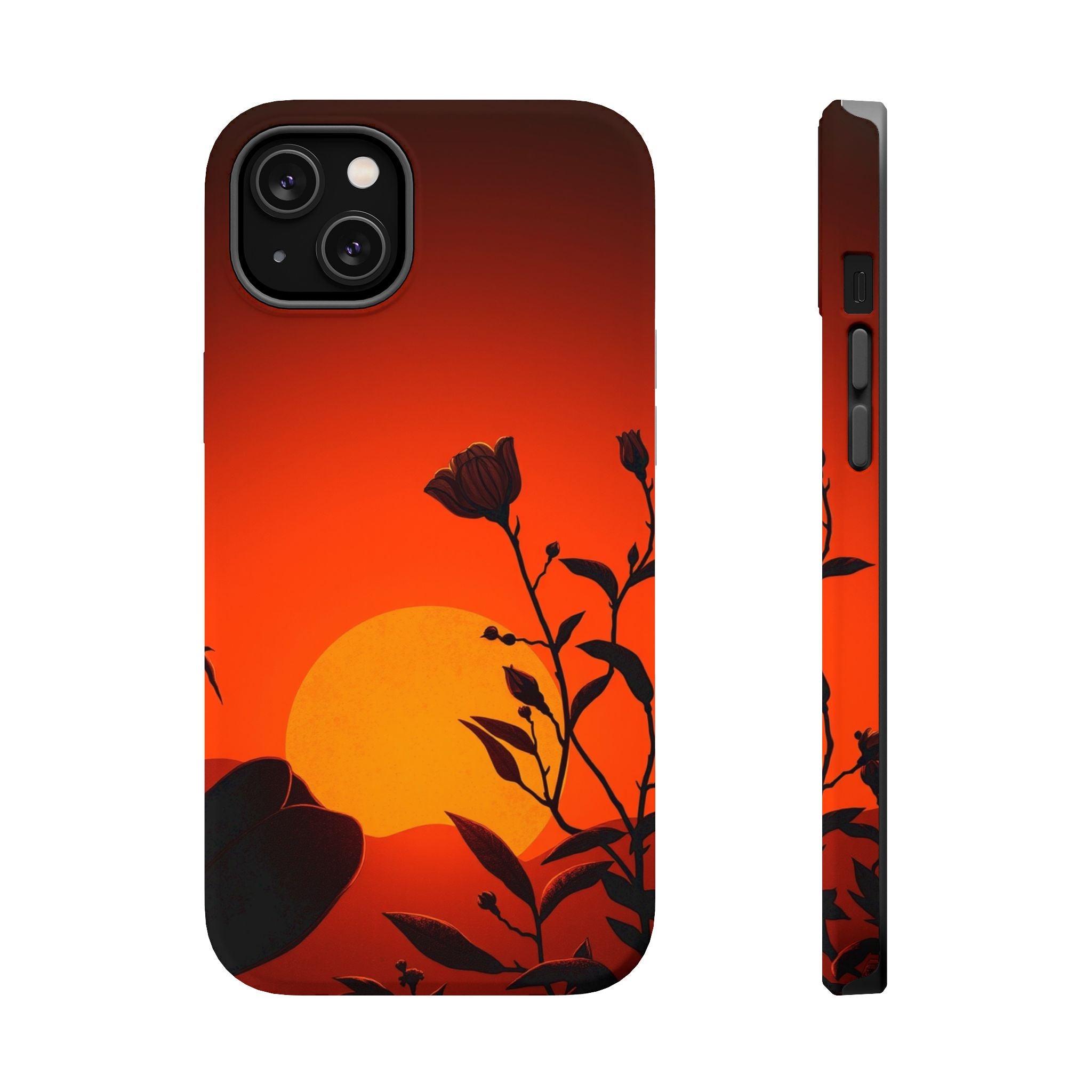 iPhone Bloom and Leaf Dark Gothic Ink Slim Everyday Designer Case · iPhone Case