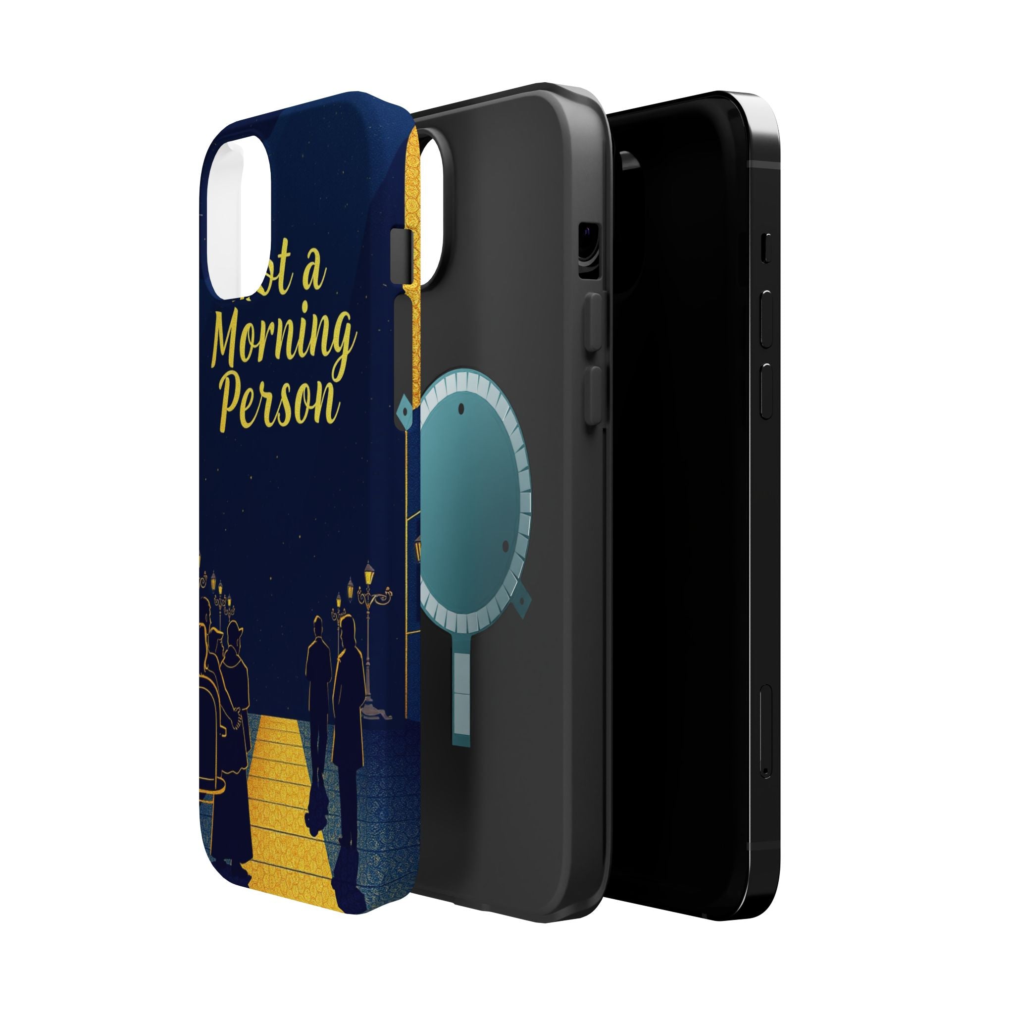 iPhone Midnight Blue And Silver Not a Morning Person Slim Snap Case · iPhone Cas