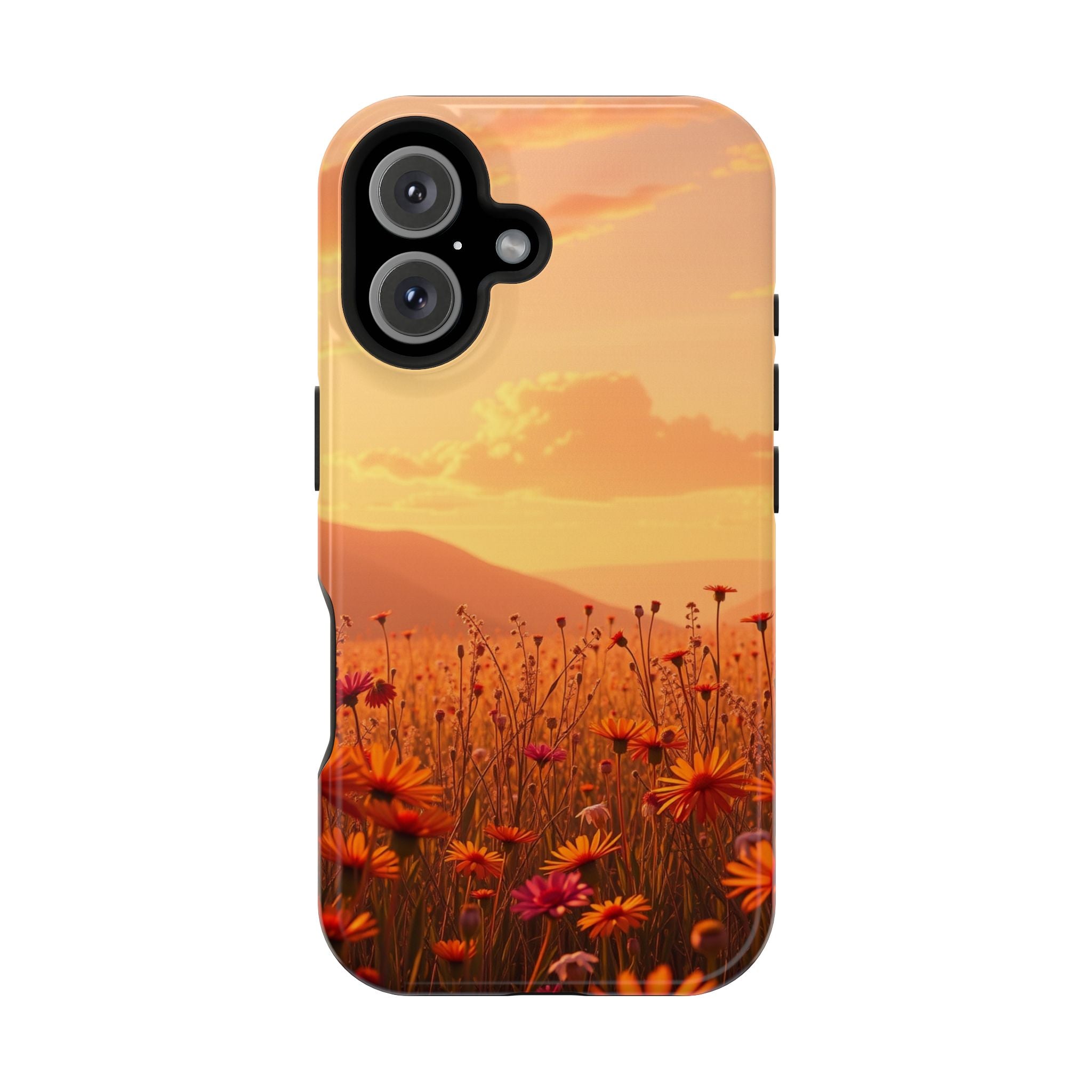 iPhone Sunset Amber And Peach Wildflower Field Soft iPhone Finish · iPhone Case