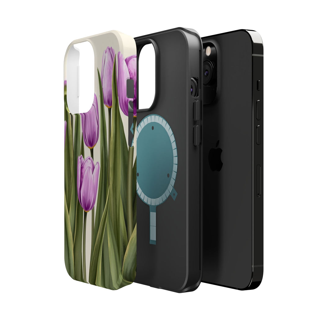 iPhone Tulip Row Electric Art 14 Bold Modern Everyday Snap Case · iPhone Case