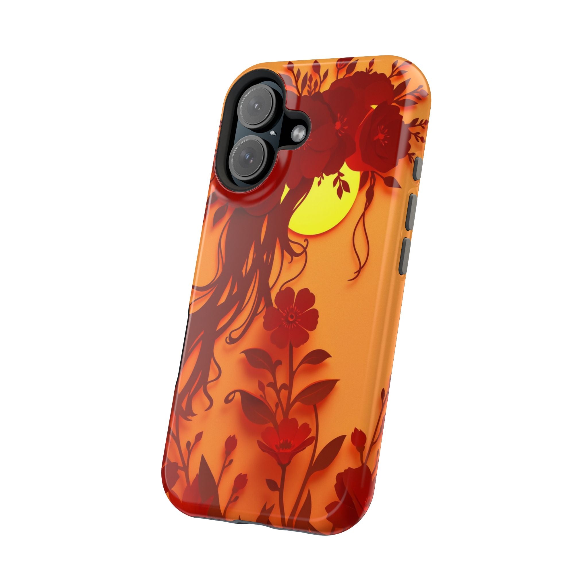 iPhone Sunset Amber And Peach Floral Crown Slim iPhone Everyday · iPhone Case