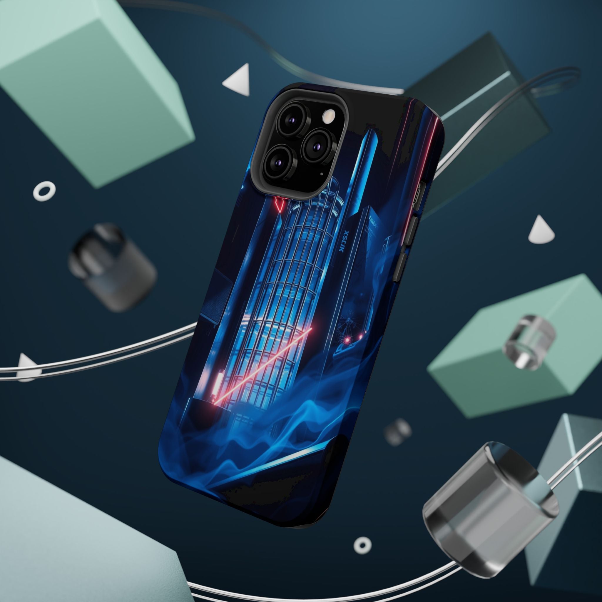 iPhone Midnight Blue And Silver Bauhaus Composition Slim Snap Case · iPhone Case