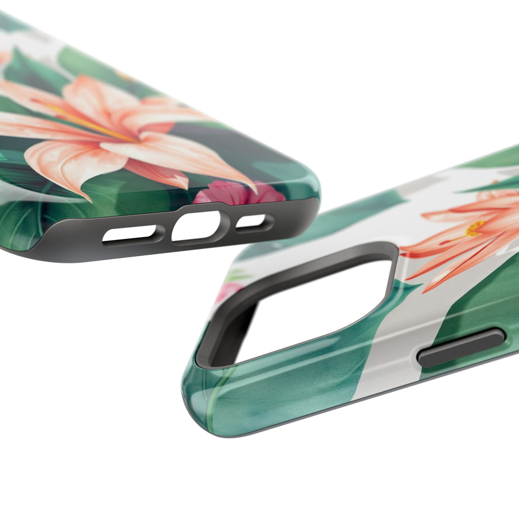 iPhone Tropical Bloom Sage And Ivory Slim Snap Case Gal · iPhone Case